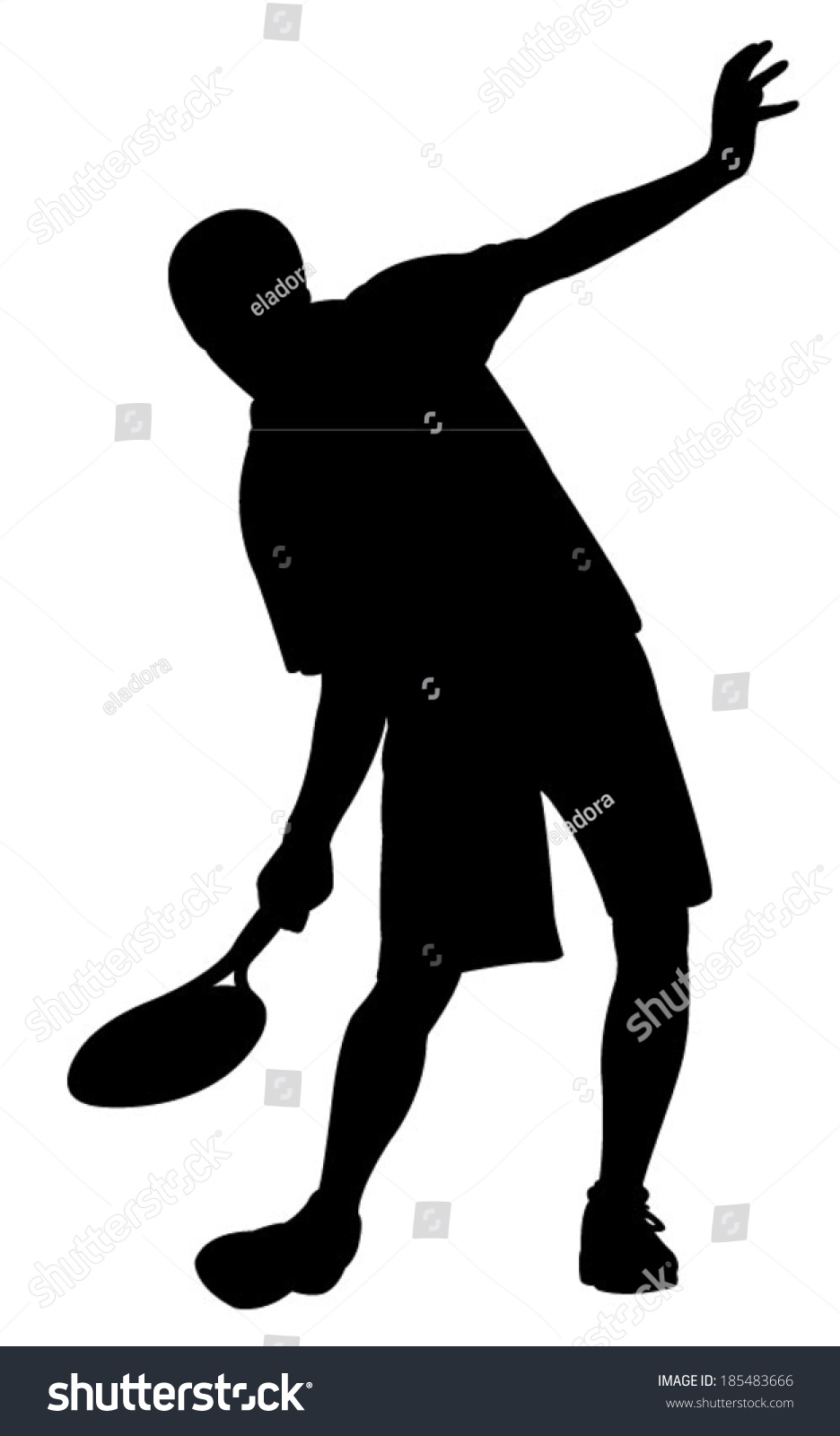 Tennis Player Boy Silhouette Vector Stock Vector 185483666 - Shutterstock