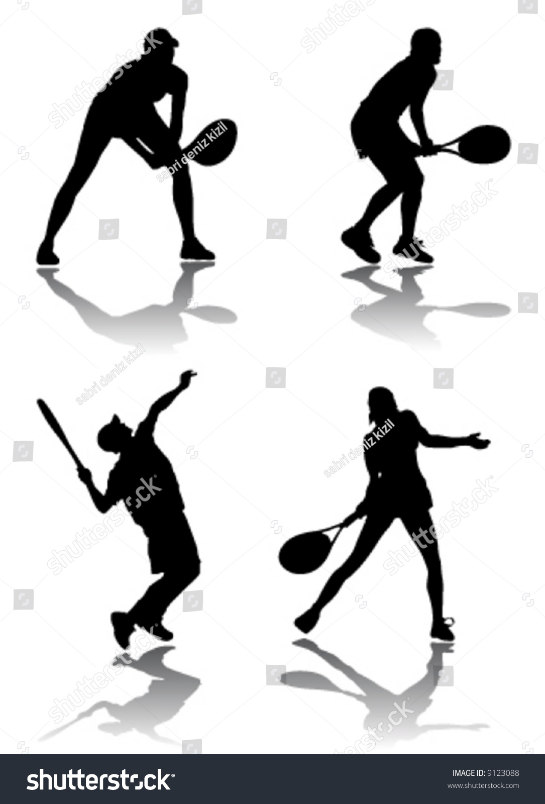 Tennis Player Vector Stock Vector 9123088 - Shutterstock