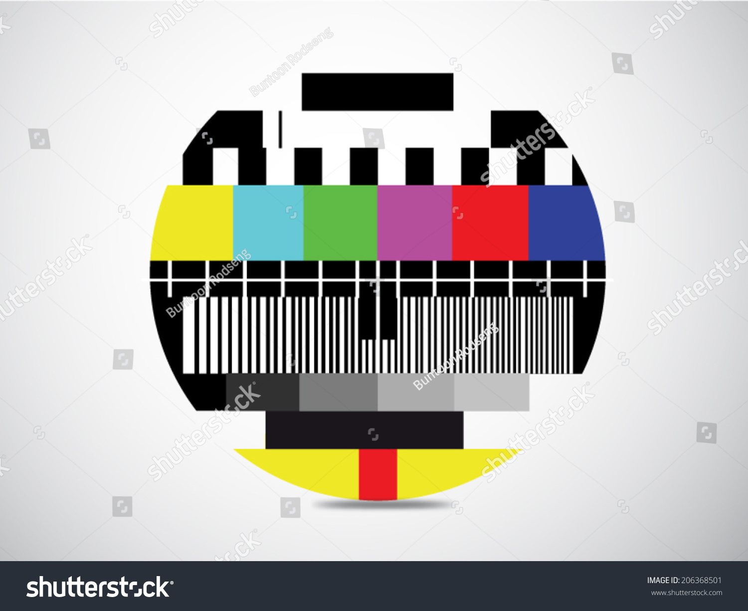 Test Tv Screen Background When Channel Stock Vector