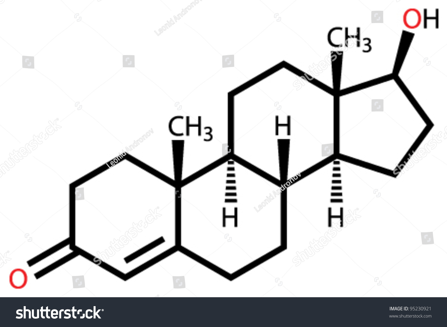 Testosterone Structural Formula Stock Vector Shutterstock