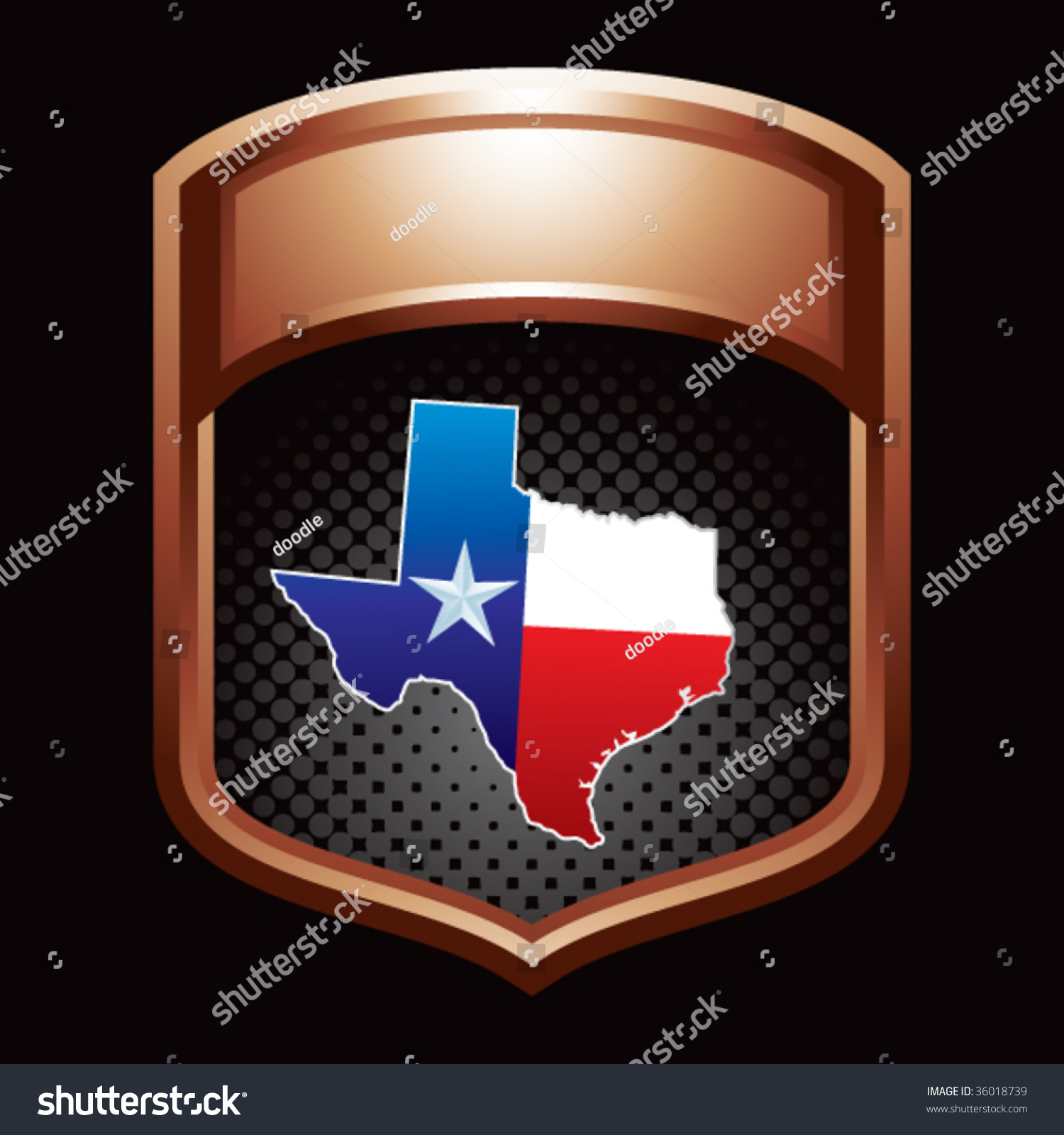 Texas Lonestar State On Bronze Display Stock Vector Royalty Free