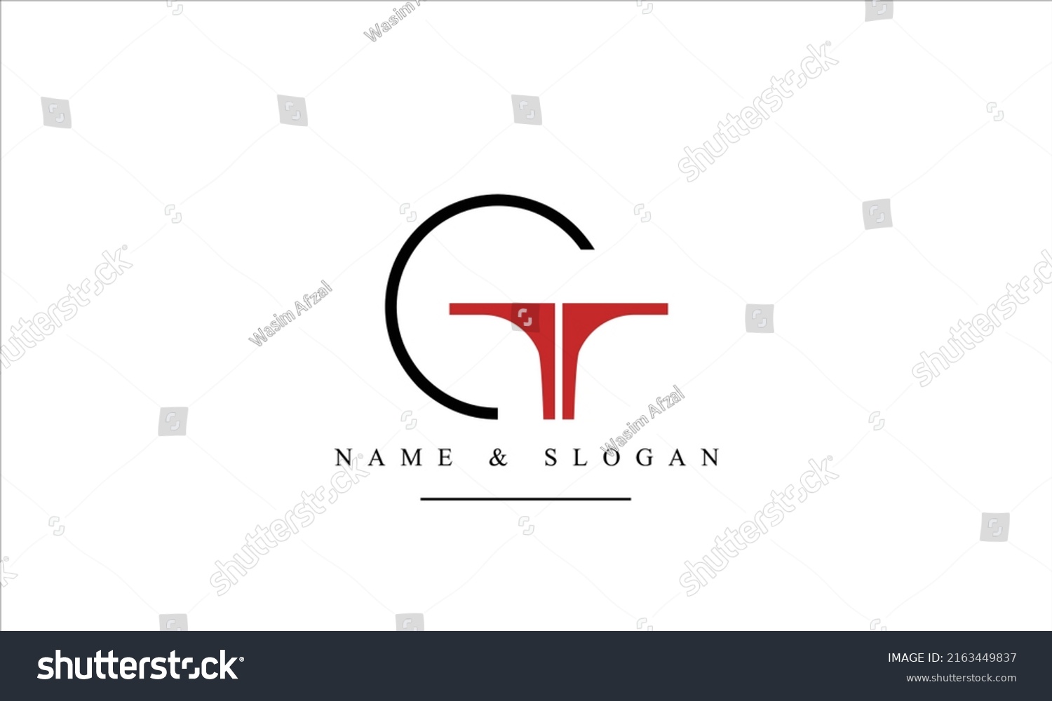 Tg Gt T G Abstract Letters Stock Vector Royalty Free