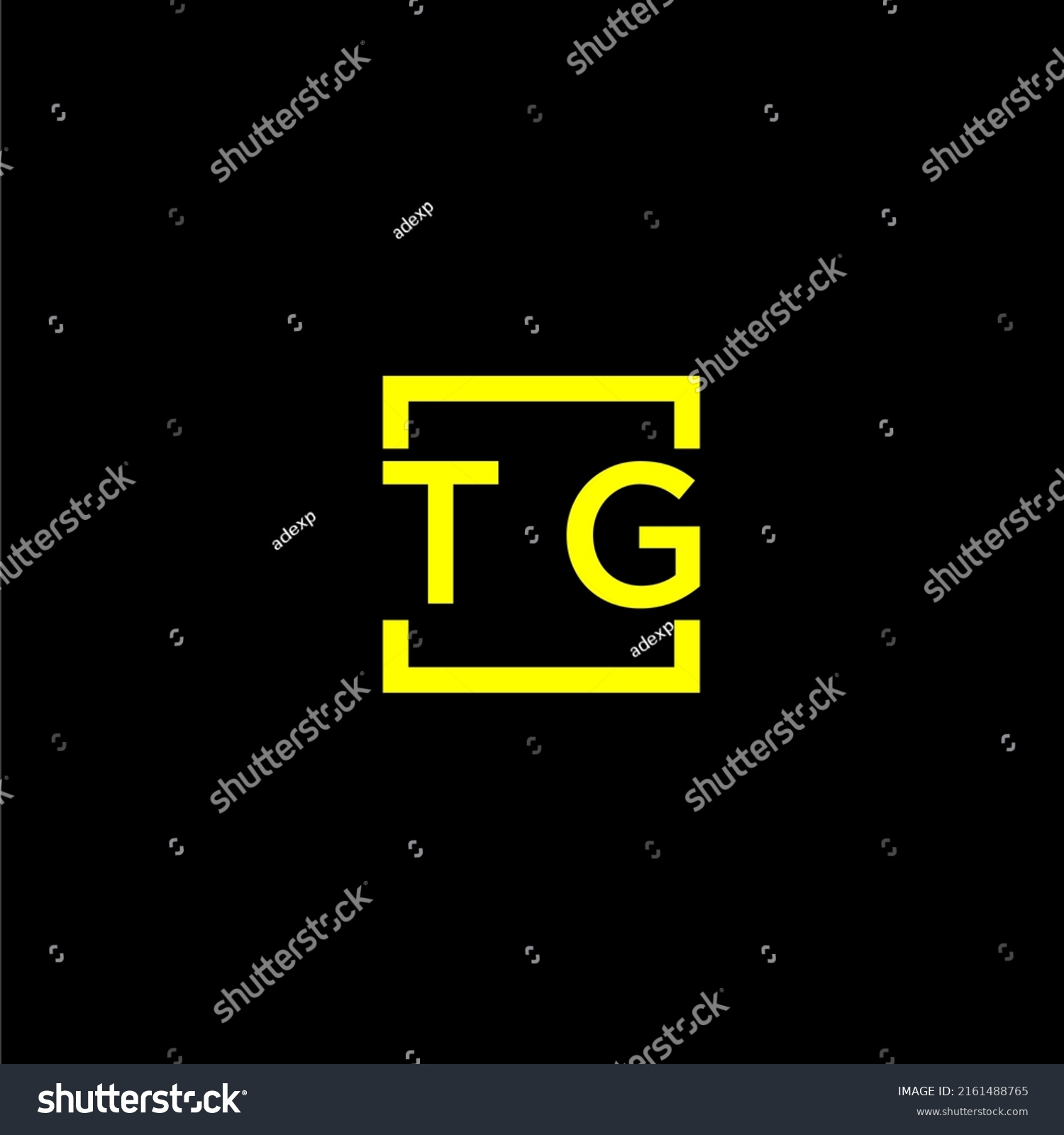 Tg Initial Monogram Logo Square Style Stock Vector Royalty Free