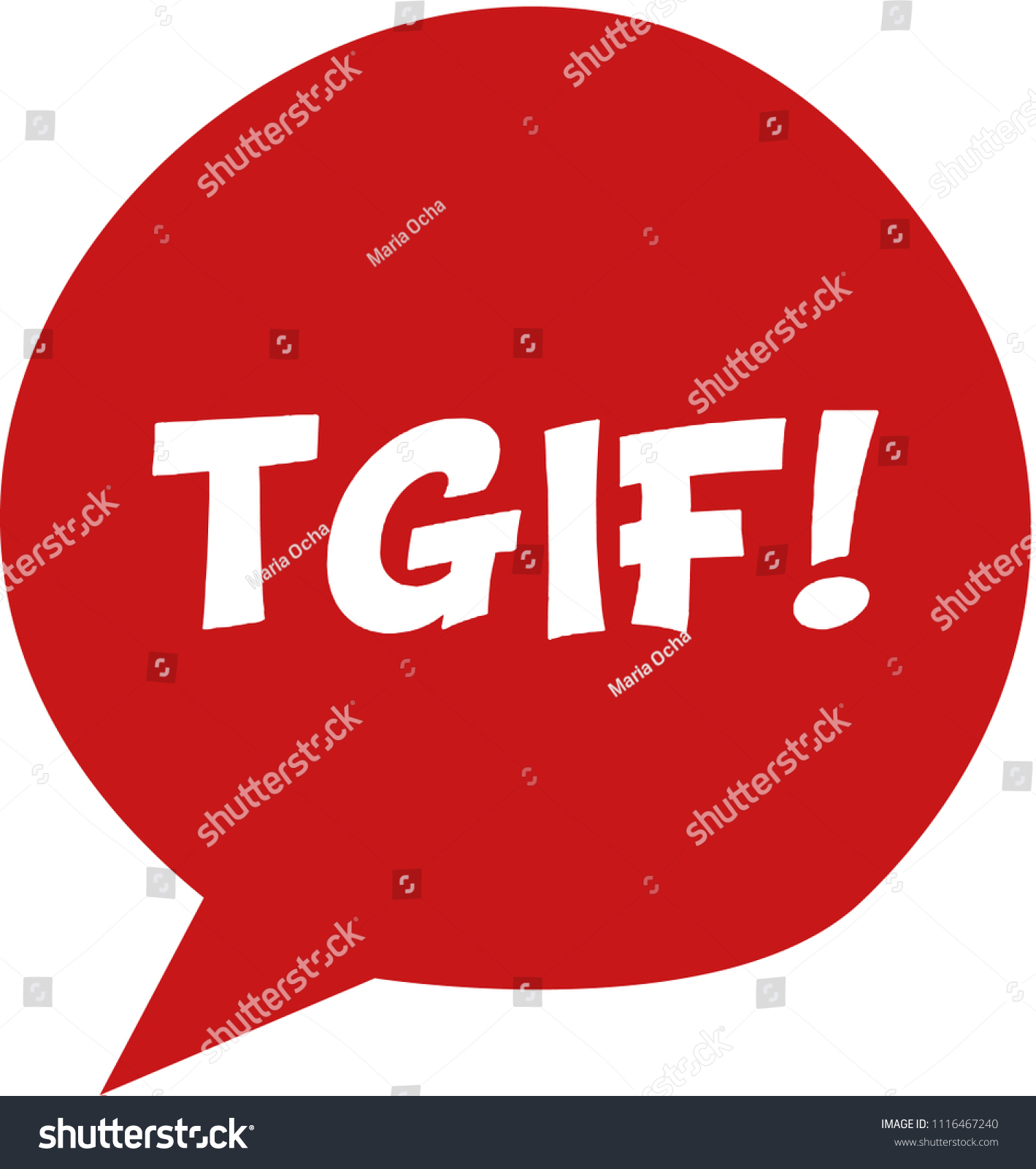 Tgif Thank God Friday Speech Bubble Stock Vector Royalty Free