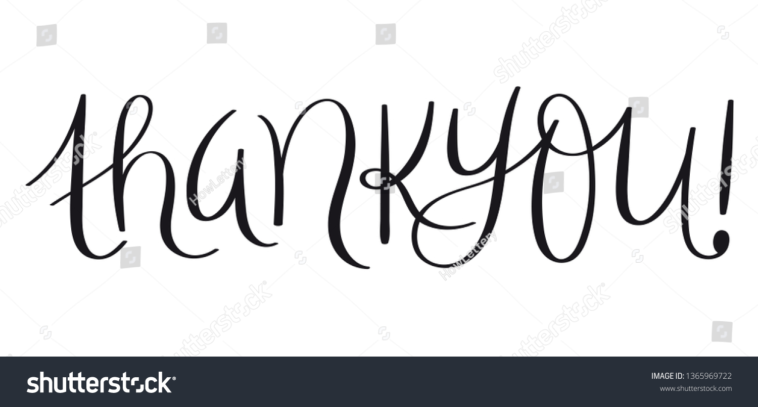 Thank You Brush Calligraphy Banner Vector De Stock Libre De Regal As