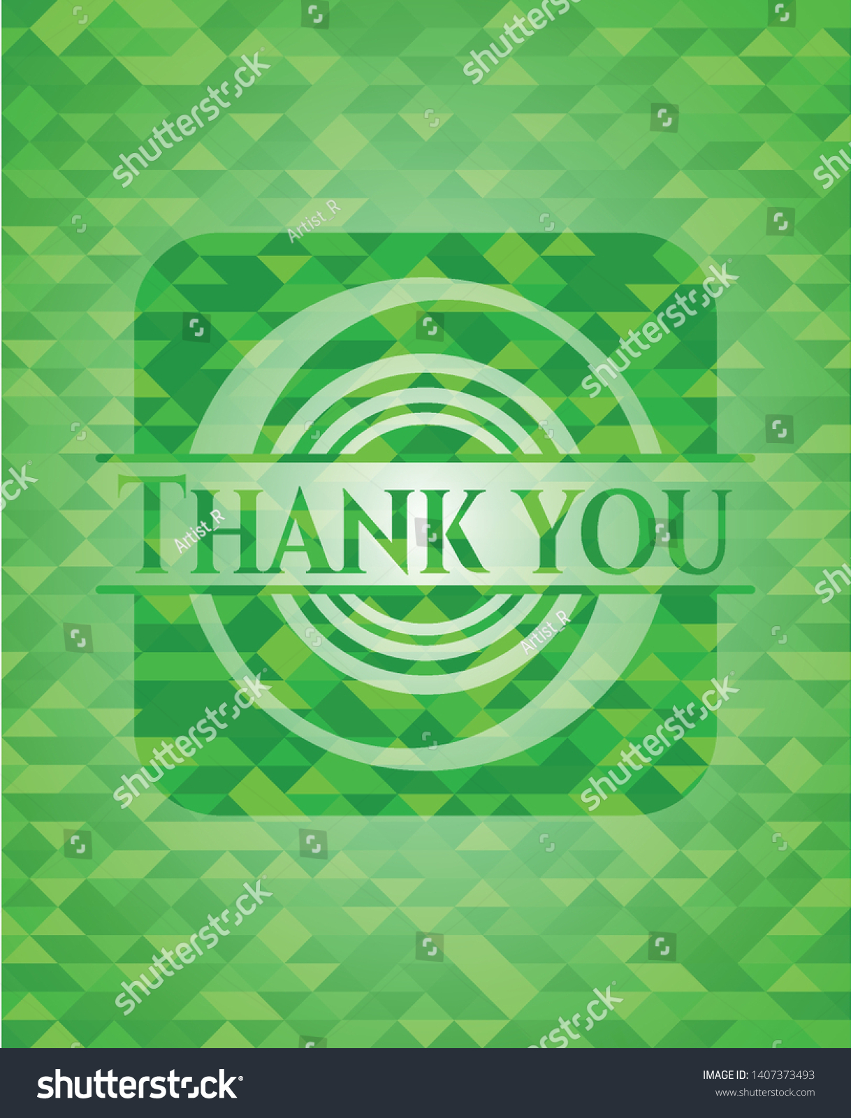 Thank You Green Emblem Mosaic Ecological Stock Vector Royalty Free