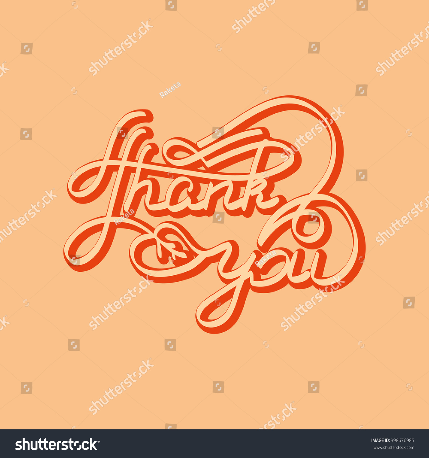 Vektor Stok Thank You Hand Lettering Handmade Vector Tanpa Royalti