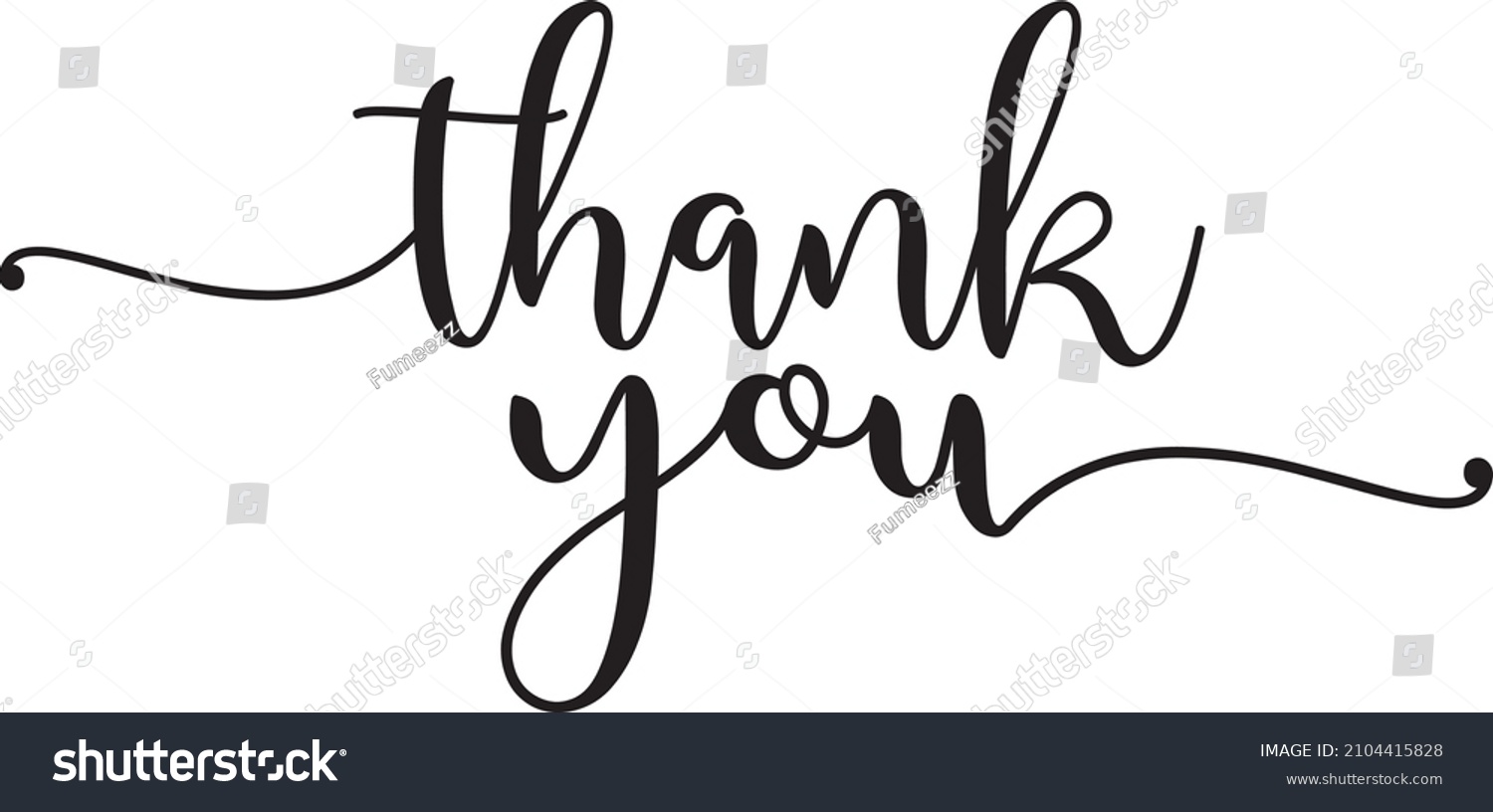 Thank You Handwritten Inscription Hand Drawn Stock Vector Royalty Free