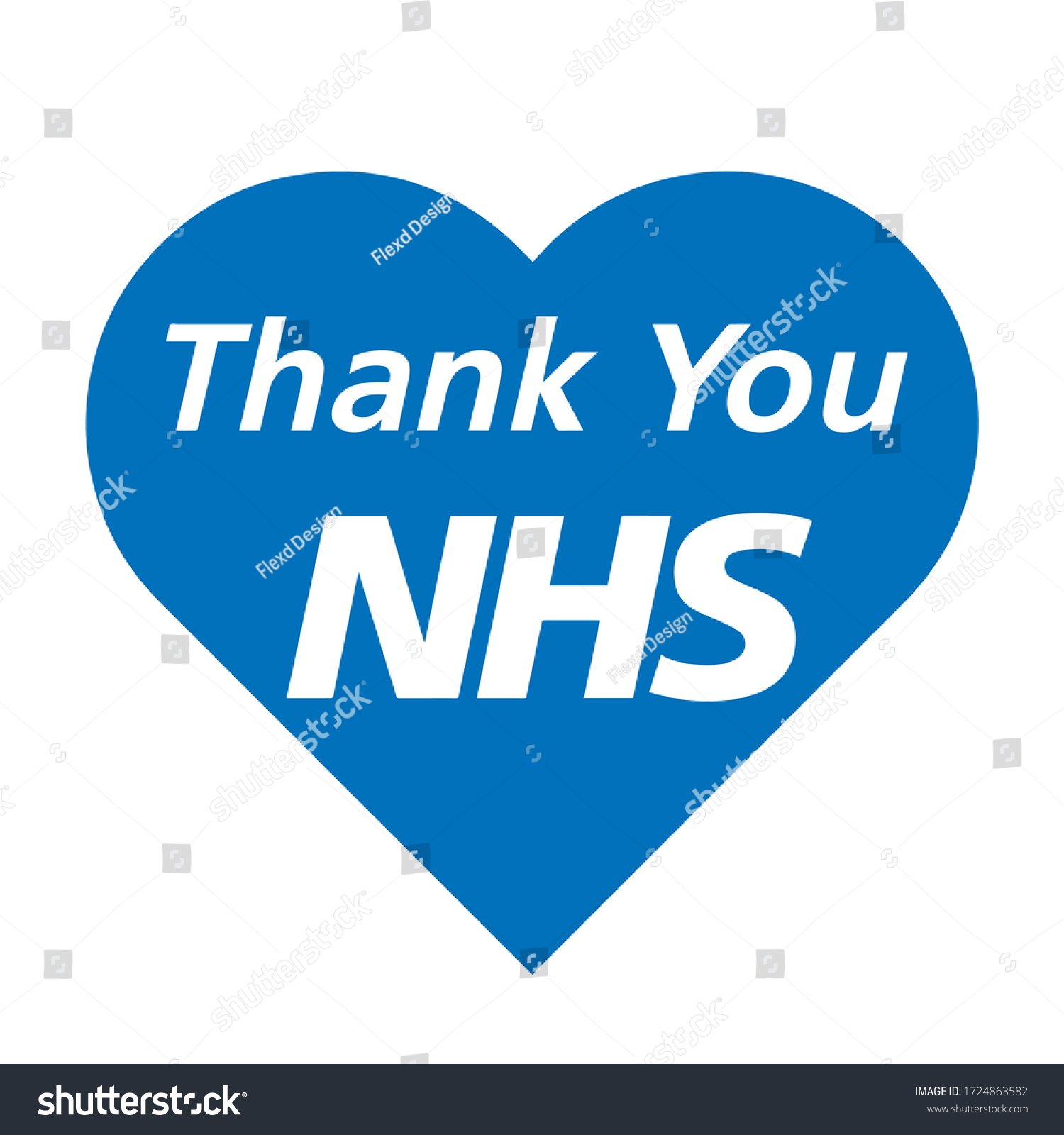 Thank You Nhs Rainbow Love Heart Stock Vector Royalty Free