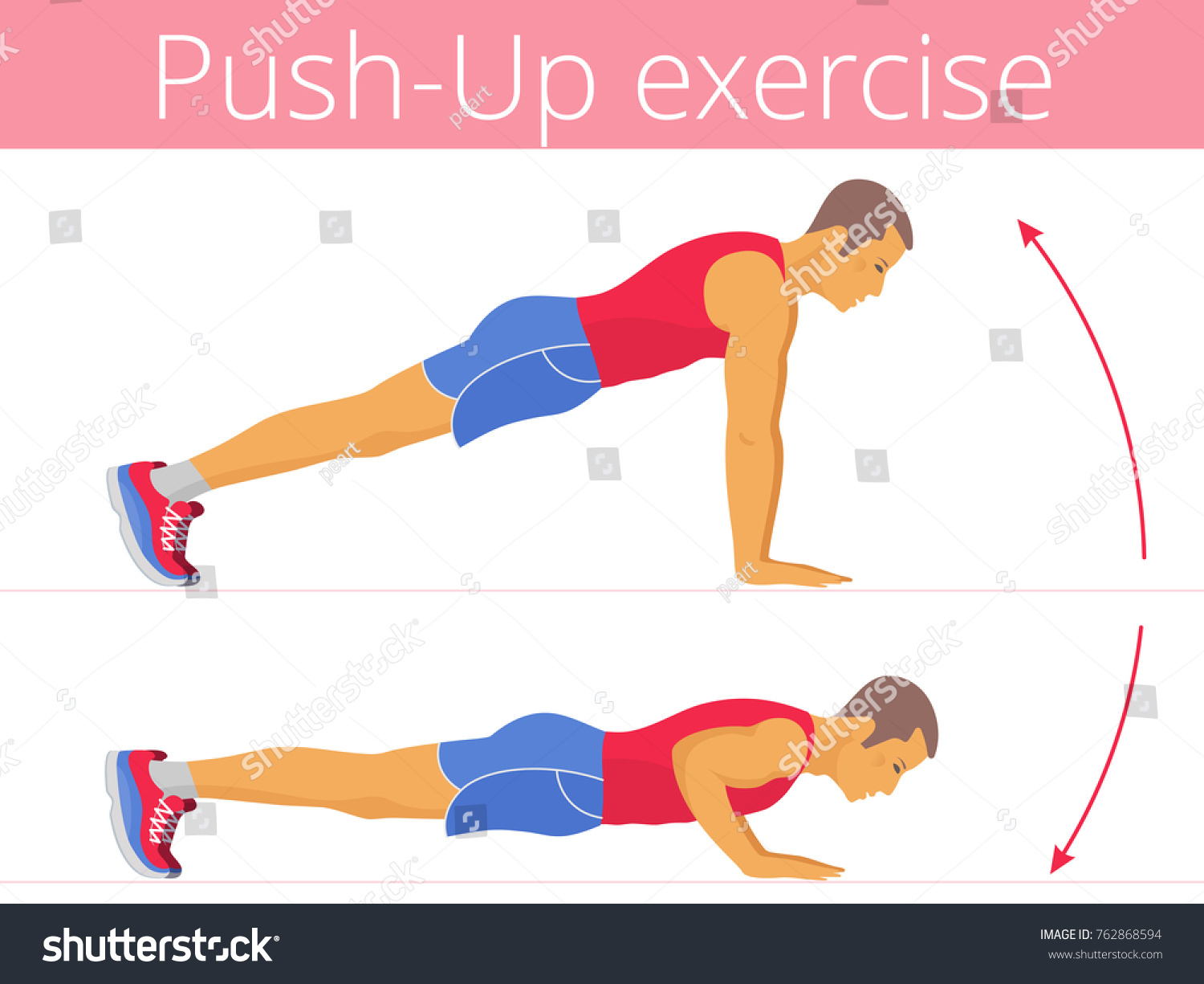 58 248 Push Up Exercises Images Stock Photos Vectors Shutterstock