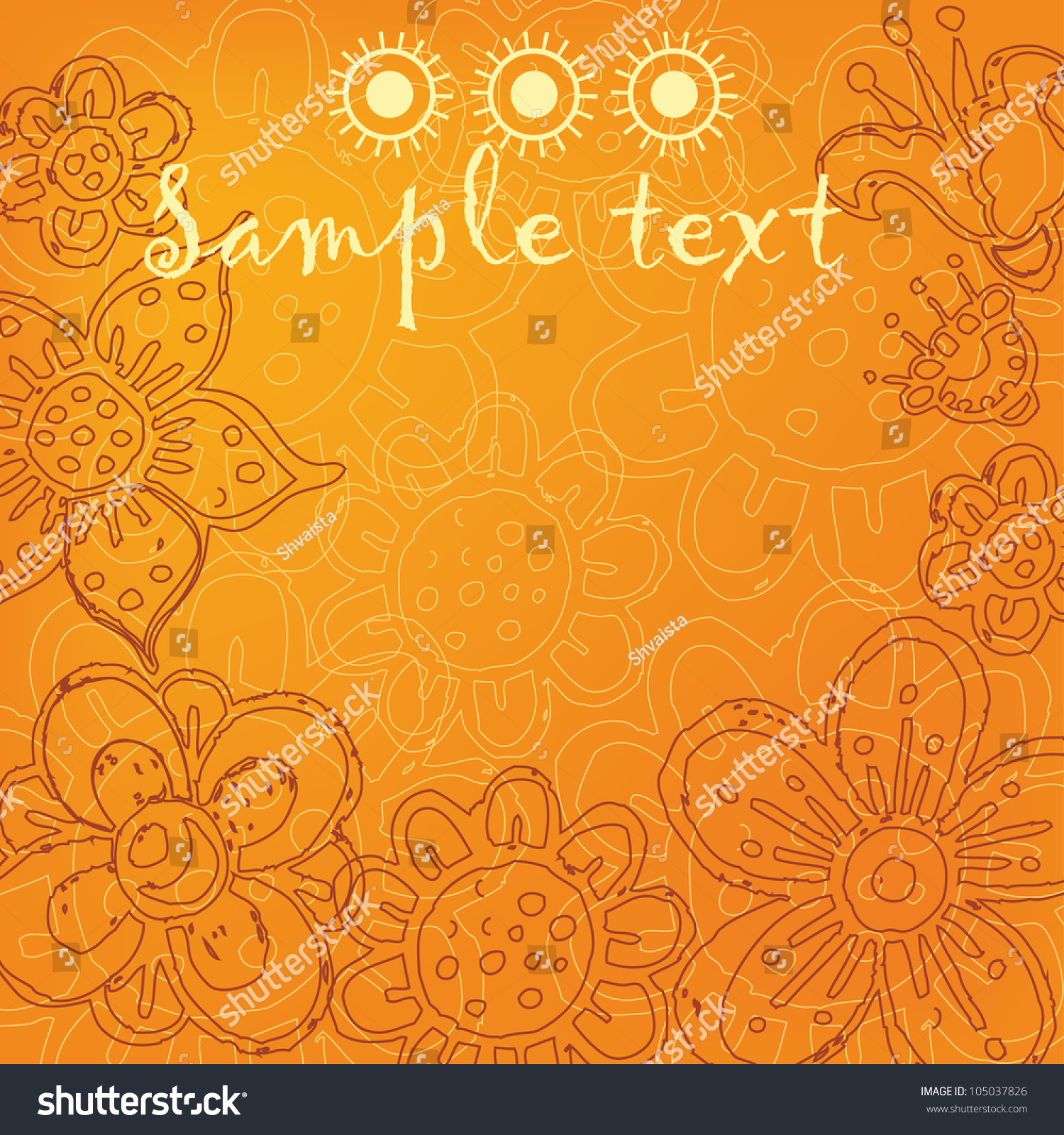 Background Design Text Orange Color Stock Vector 105037826 Shutterstock