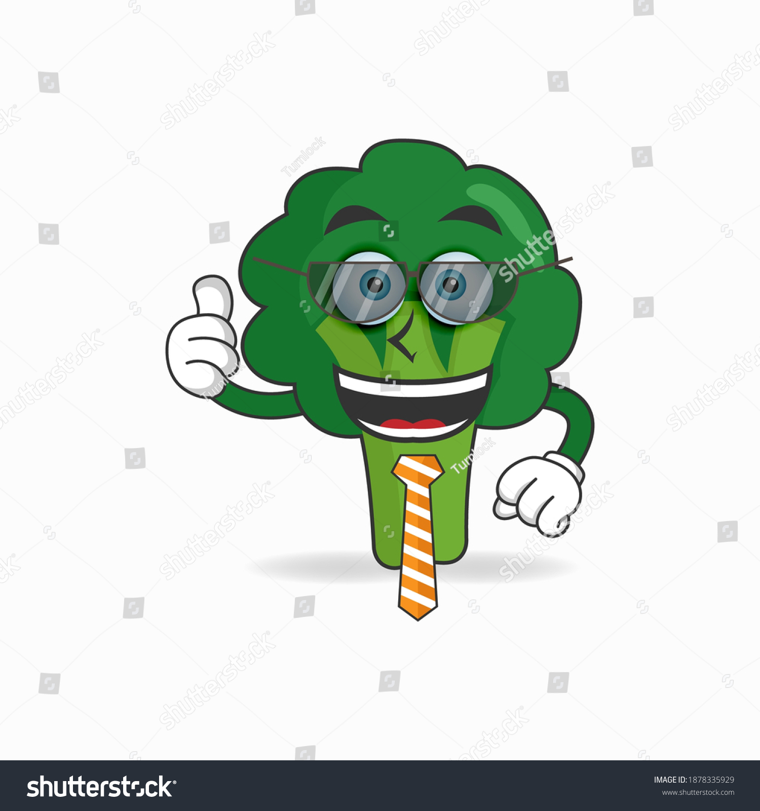 Broccoli Mascot Character Becomes Businessman Vector Stock Vector