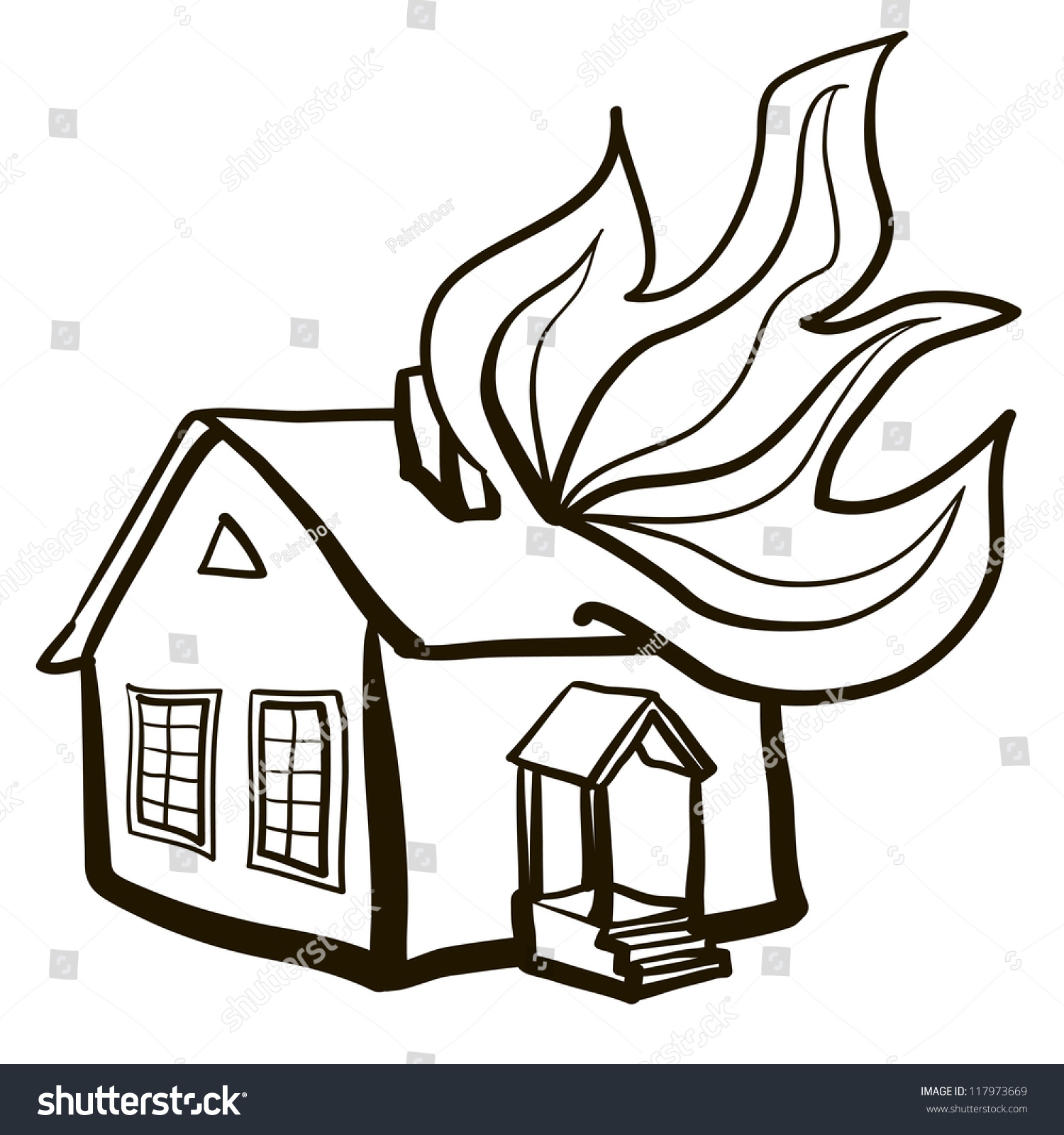 free clipart house on fire - photo #33