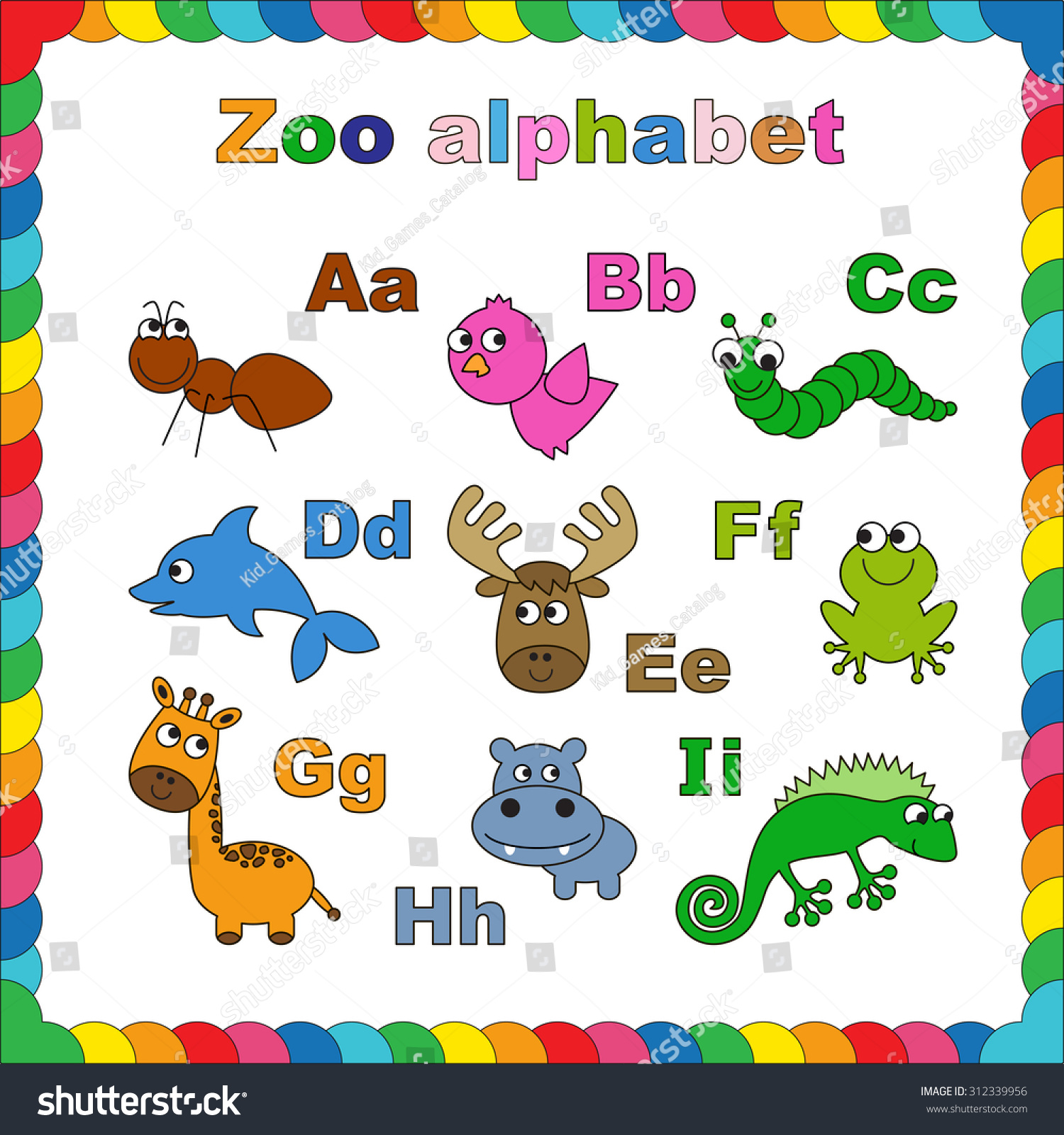 The Complete Kids English Animal Zoo Alphabet With Fun Cartoon Animals
