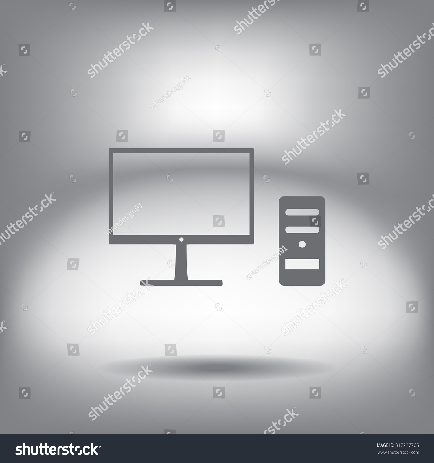 Computer Icon Pc Symbol Flat Vector Stock Vector Royalty Free