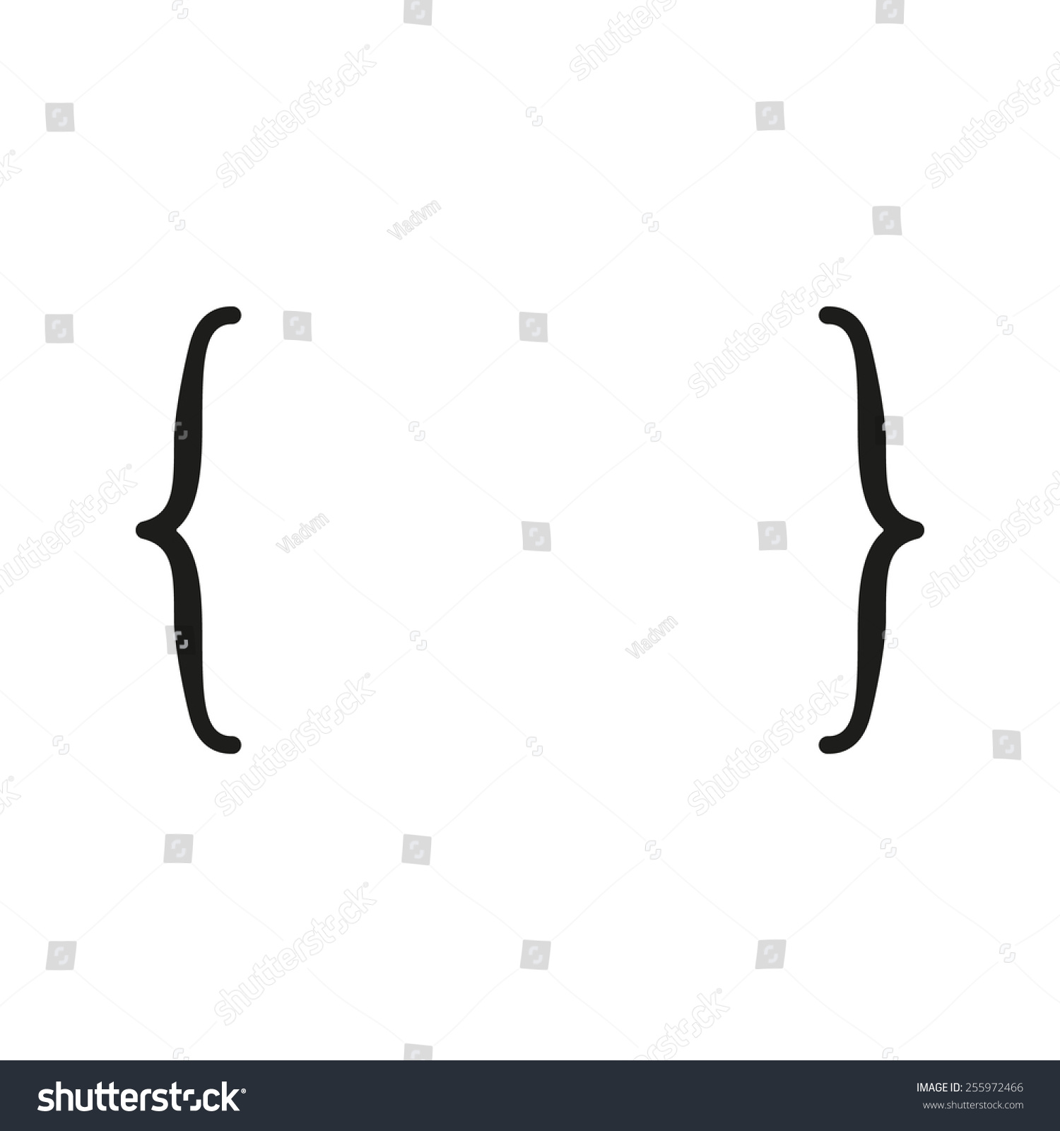 Curly Bracket Icon Quote Symbol Flat Stock Vector Royalty Free