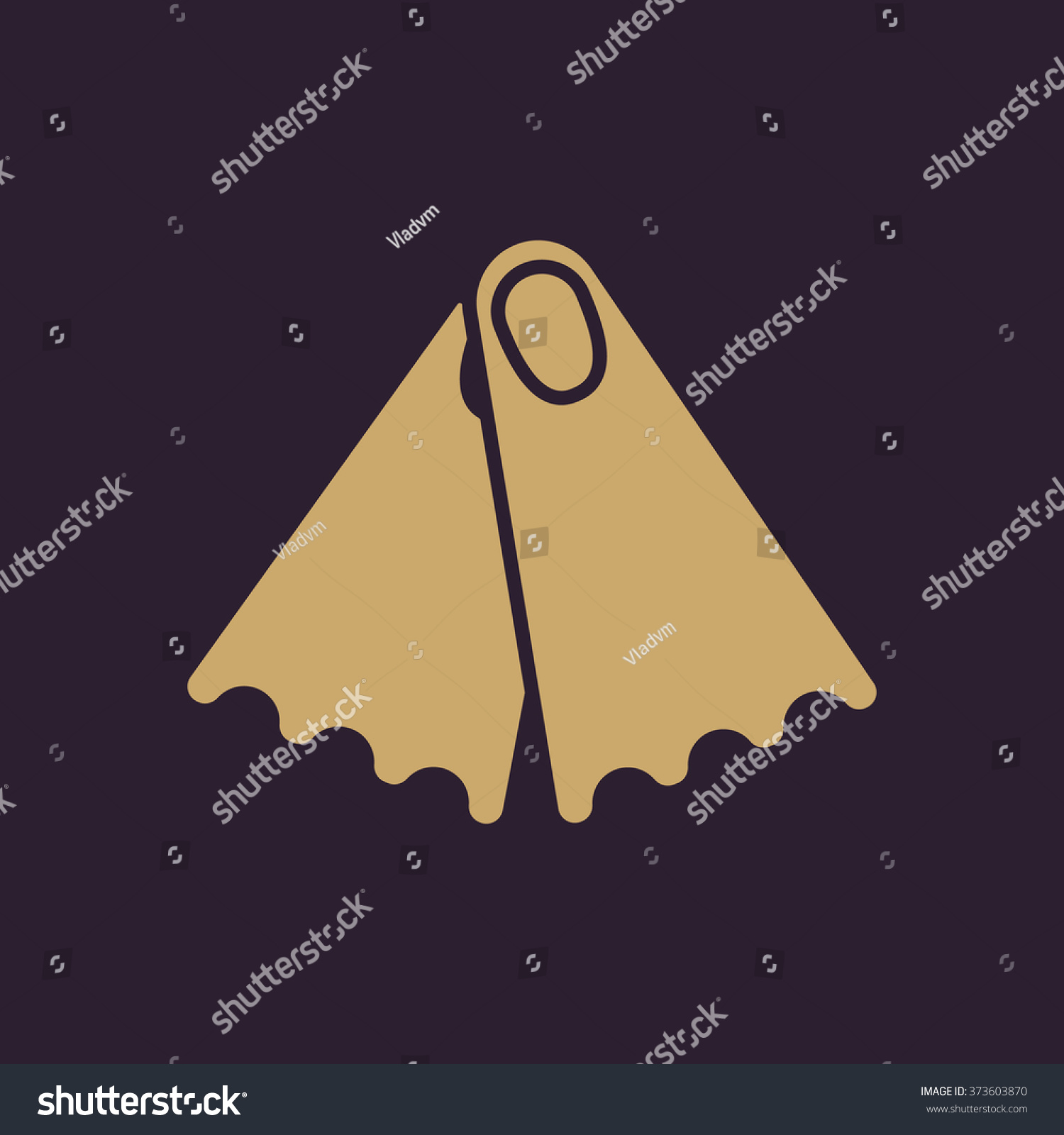 Flippers Icon Diving Symbol Flat Vector Stock Vector Royalty Free