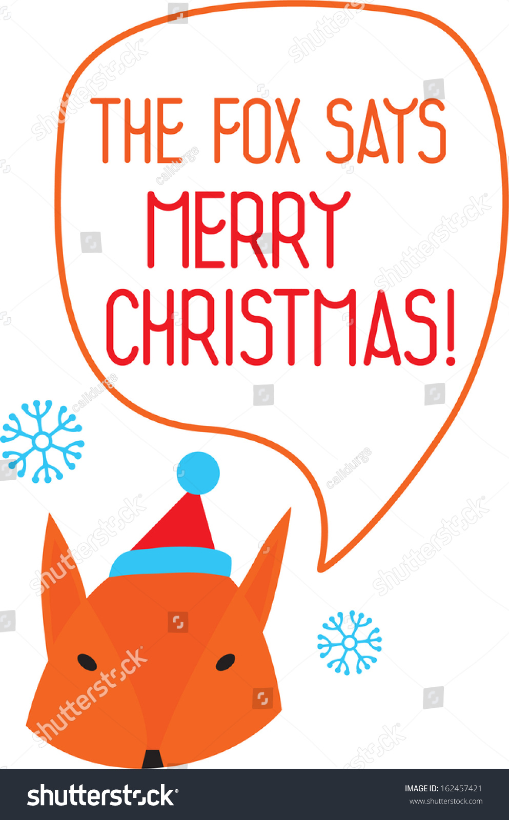 The Fox Says Merry Christmas! Stock Vector Illustration 162457421 : Shutterstock