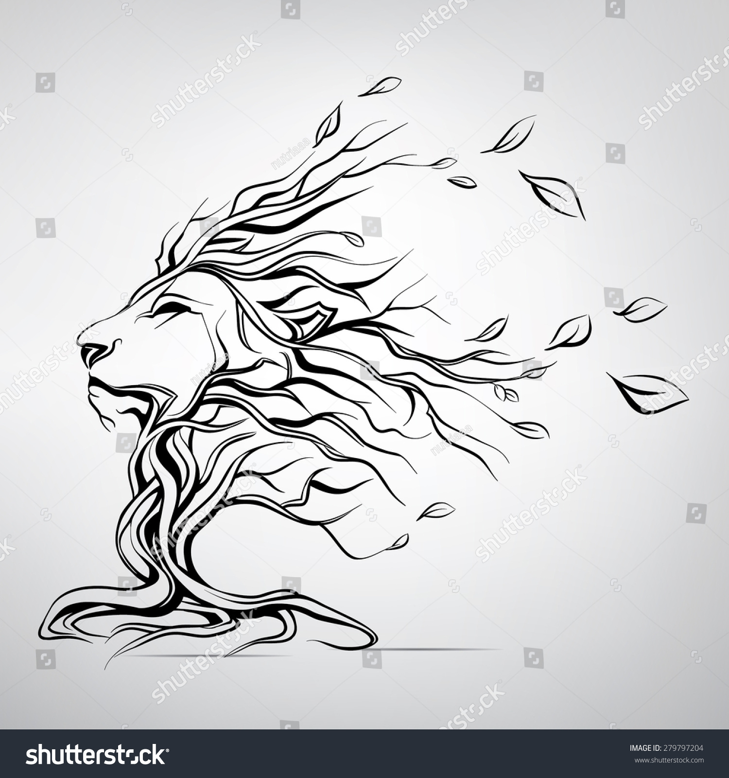 head lion form tree stock vector 279797204 shutterstock head lion form tree stock vector 279797204 shutterstock