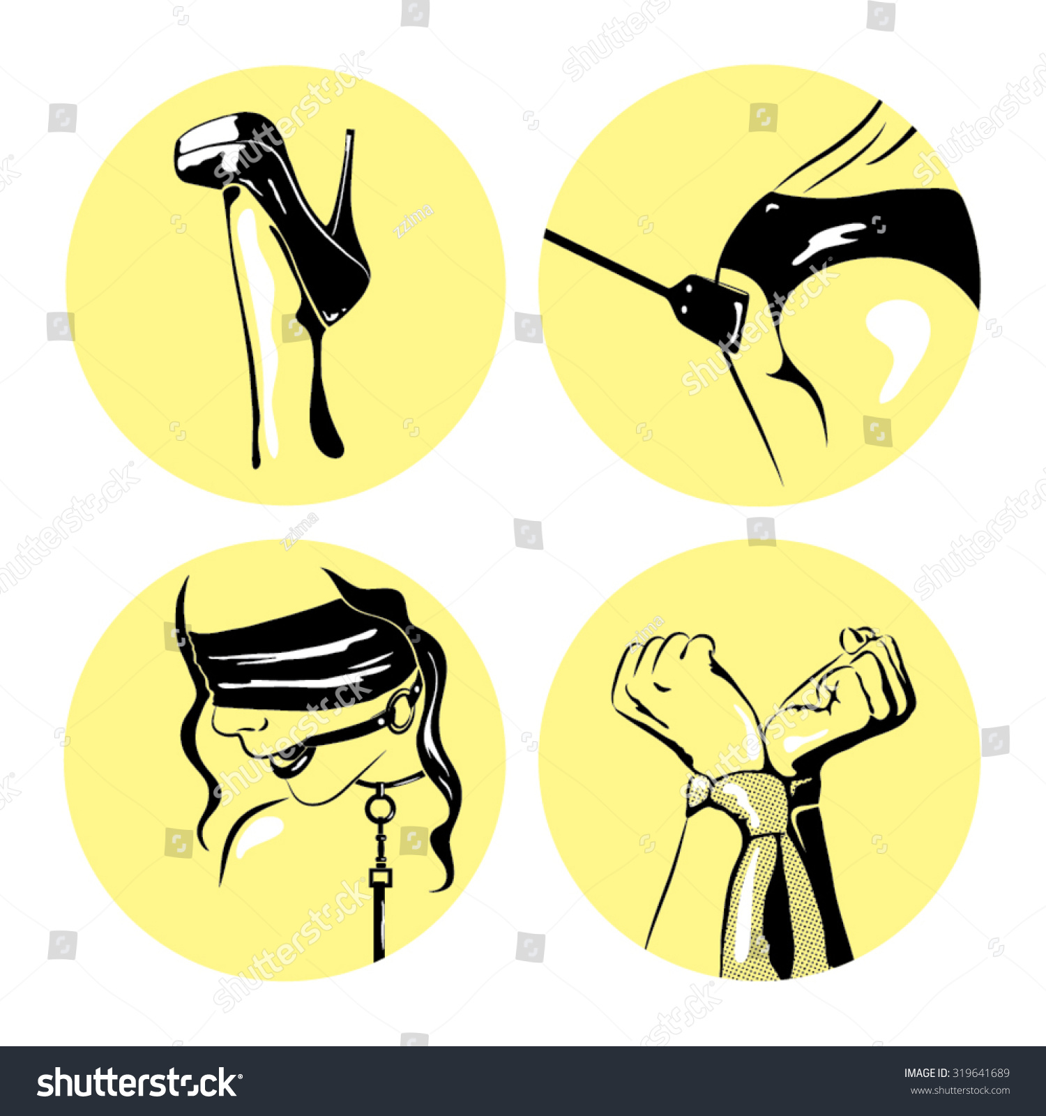 Icons On Theme Bdsm Stock Vector 319641689 Shutterstock