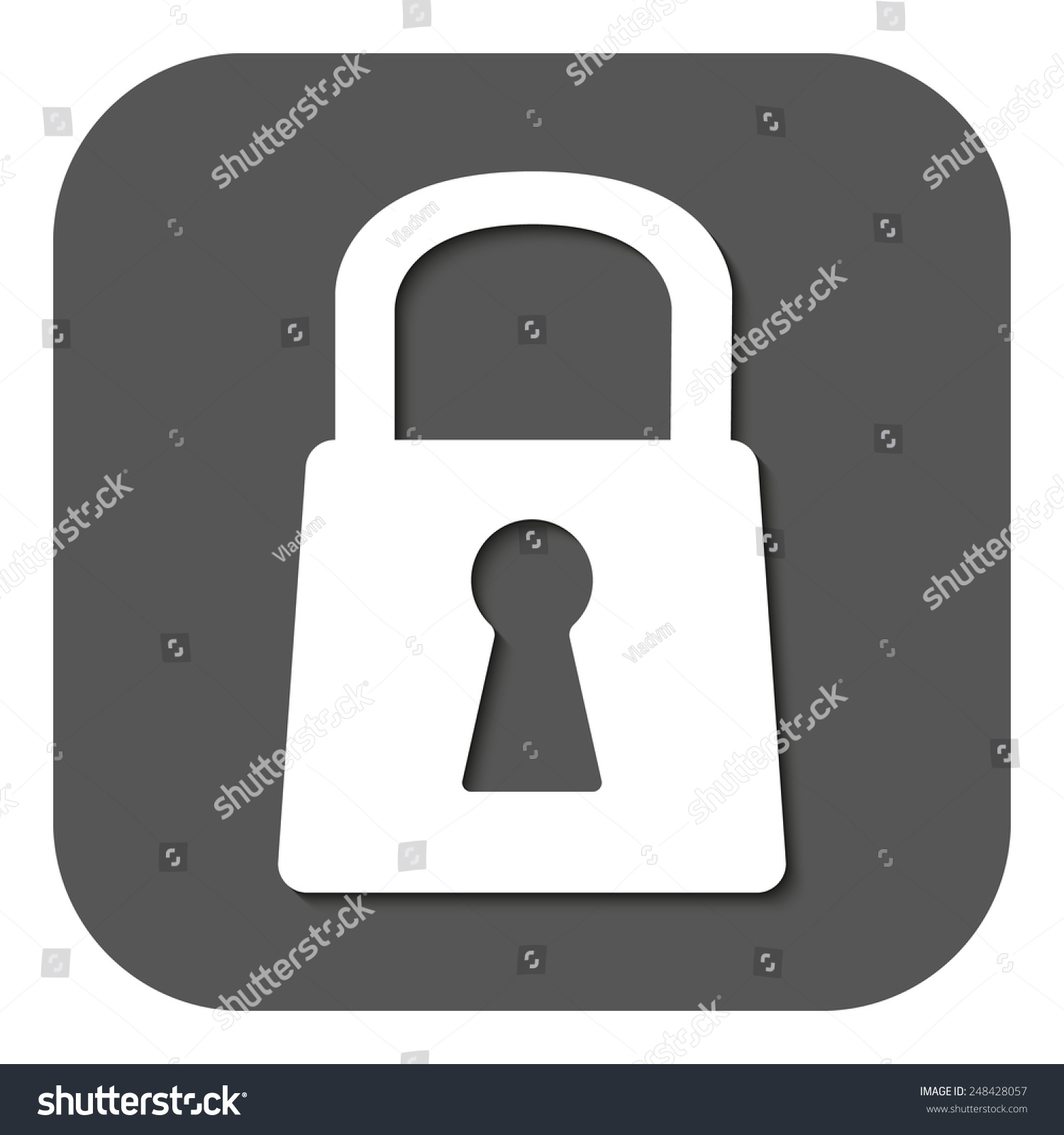 The Lock Icon. Lock Symbol. Flat Vector Illustration. Button