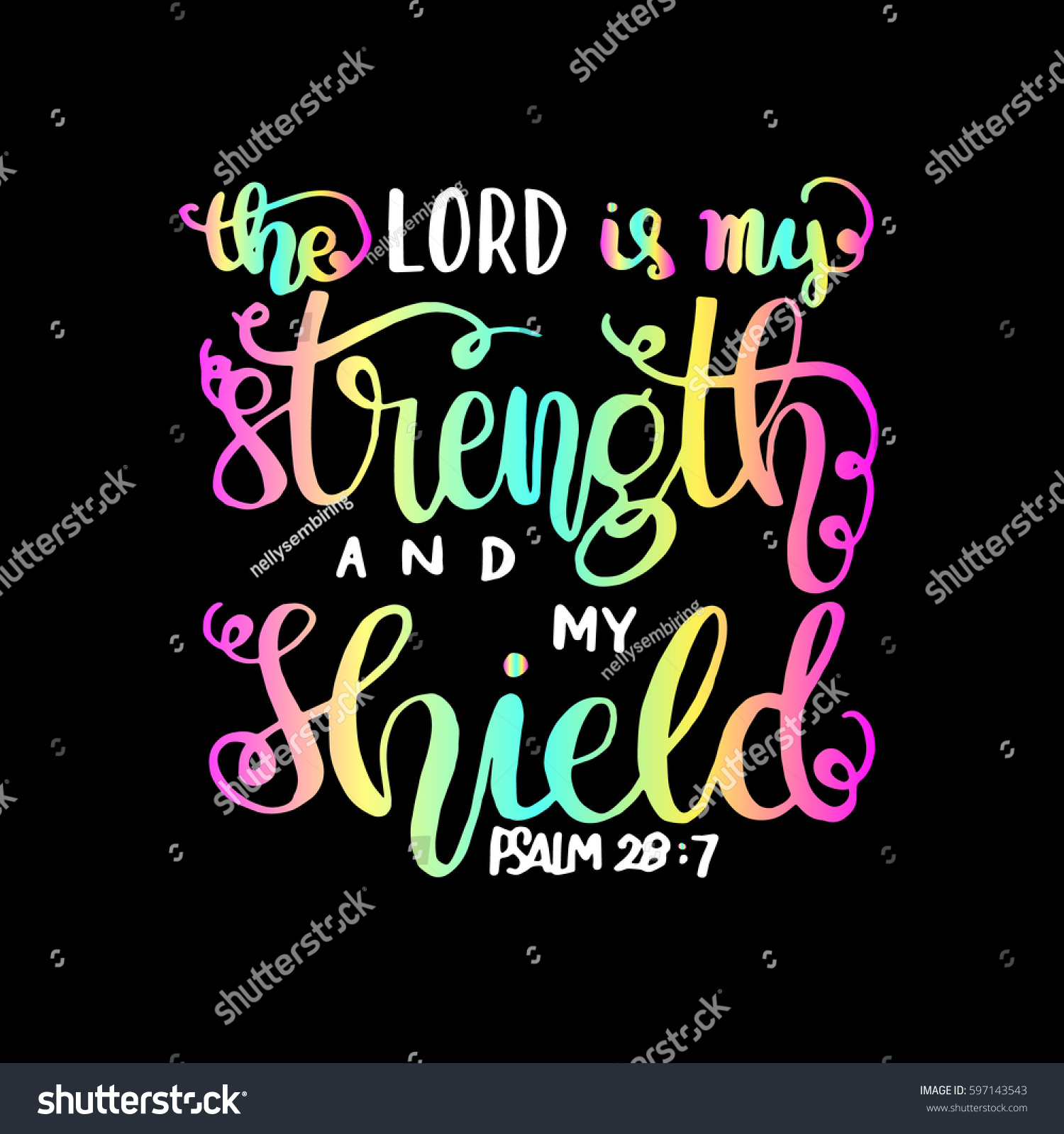 Vektor Stok Lord My Strength My Shield Bible Tanpa Royalti