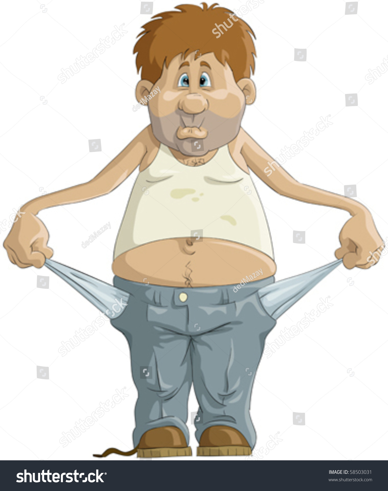 The Man With Empty Pockets Stock Vector Illustration 58503031