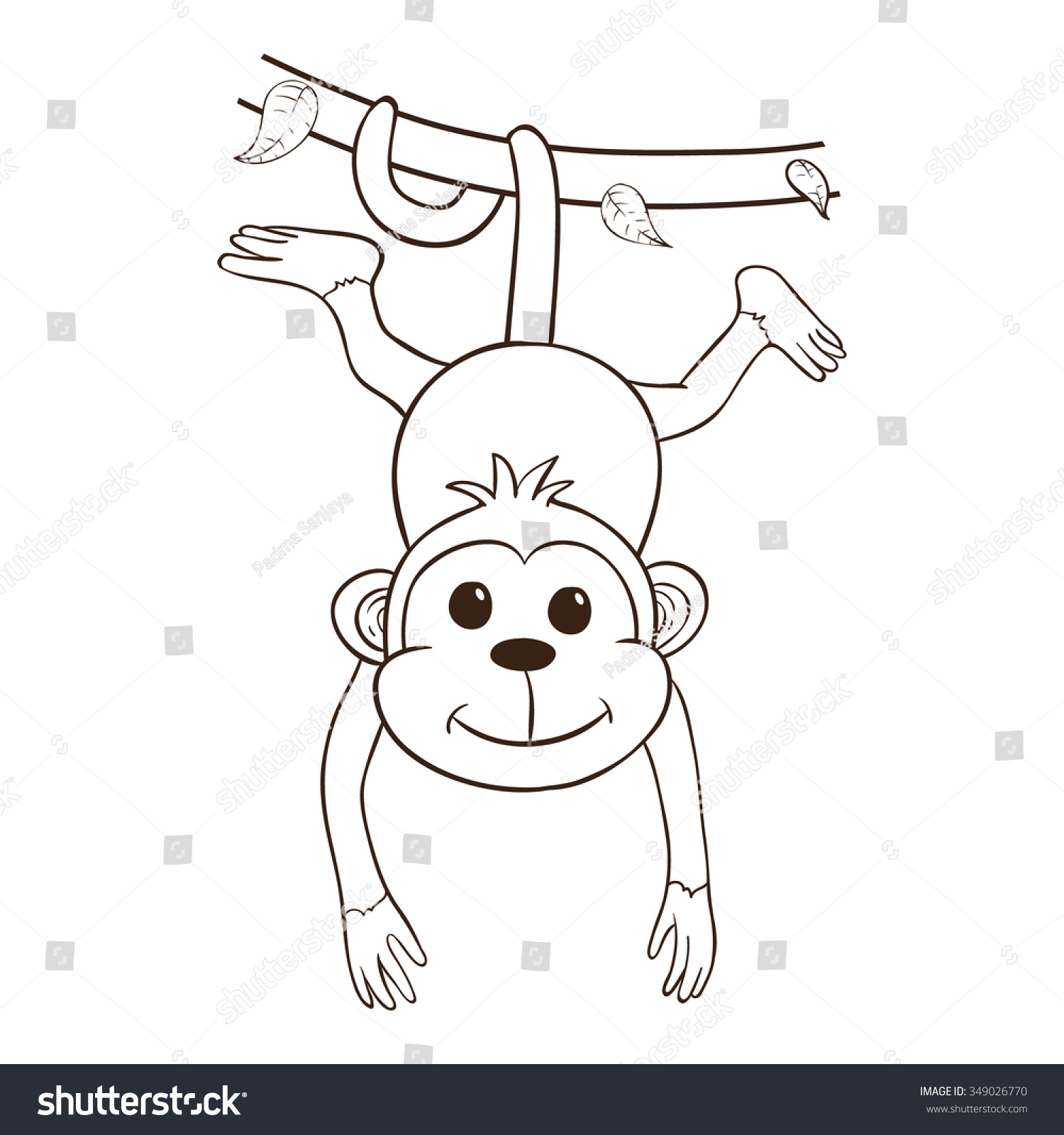 clip art outline monkey - photo #47