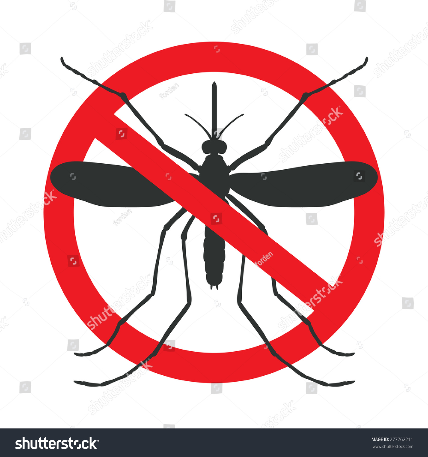 The Mosquitoes Stop Sign Vector Image Of Funny Of A Mosquito In A Red Crossed Out Circle