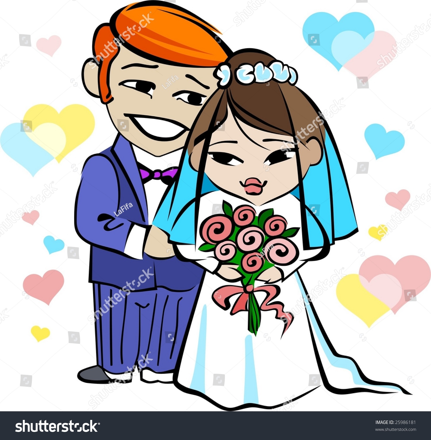 Newly Married Couple Stock Vector 25986181 - Shutterstock