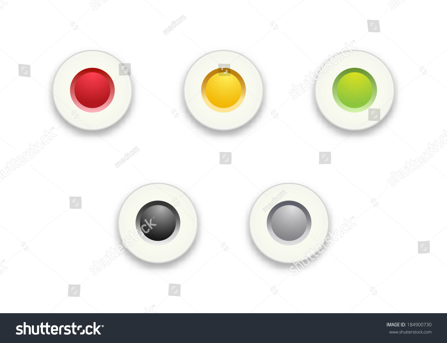 The Set Of Red, Yellow And Green Radio Buttons / Radio ...