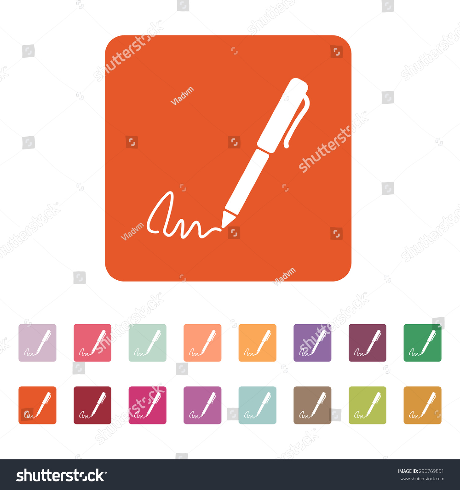 The Signature Icon Pen And Undersign Underwrite Ratify Symbol Flat