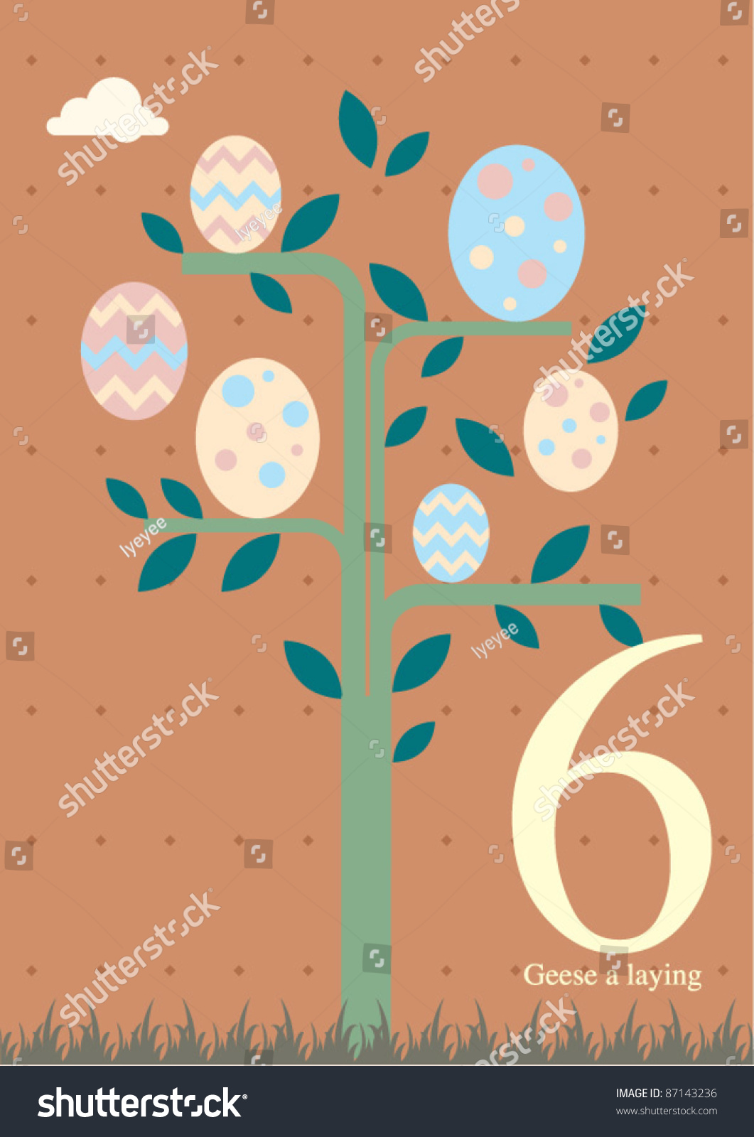 The Twelve Days Of Christmas Sixth Day Of Christmas Six Geese A Laying Stock Vector 2427