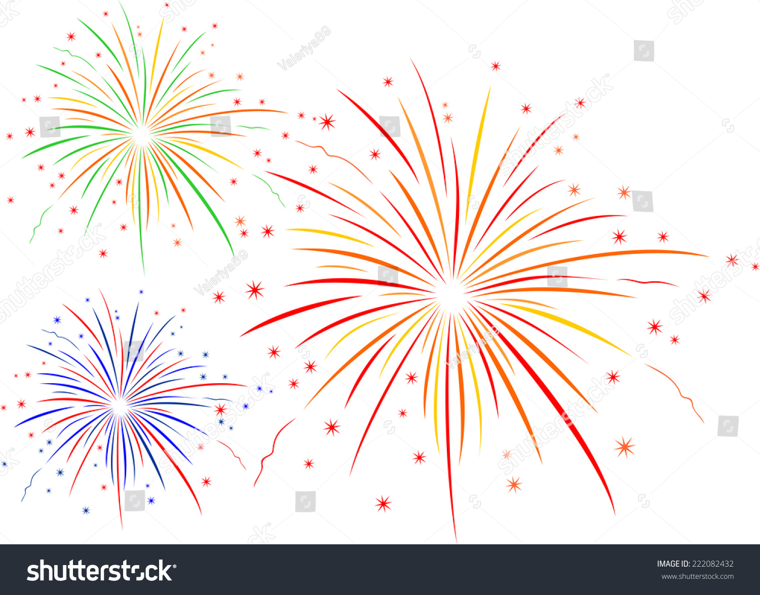 The Vector Illustration Of Fireworks - 222082432 : Shutterstock