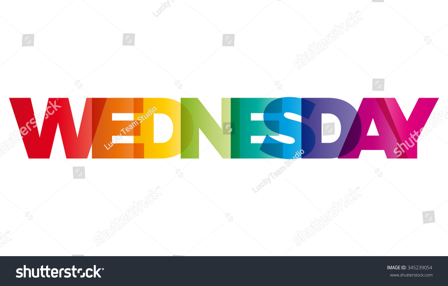 stock vector the word wednesday vector banner with the text colored rainbow 345239054