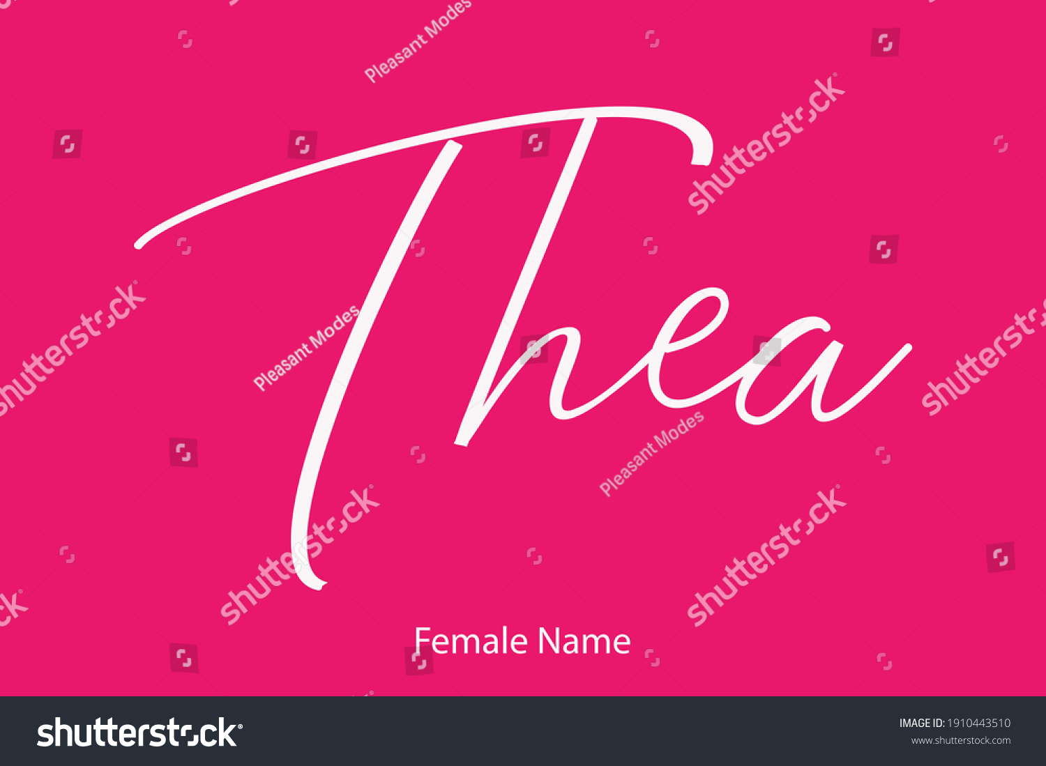 Thea Female Name Beautiful Handwritten Lettering Stock Vector Royalty