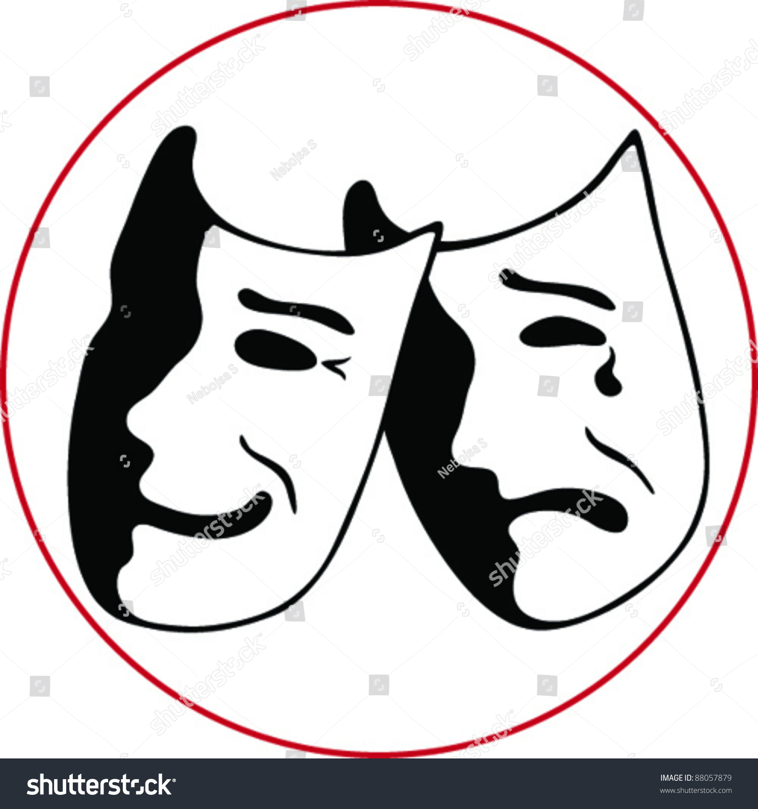 Theater Masks Vector Stock Vector 88057879 - Shutterstock