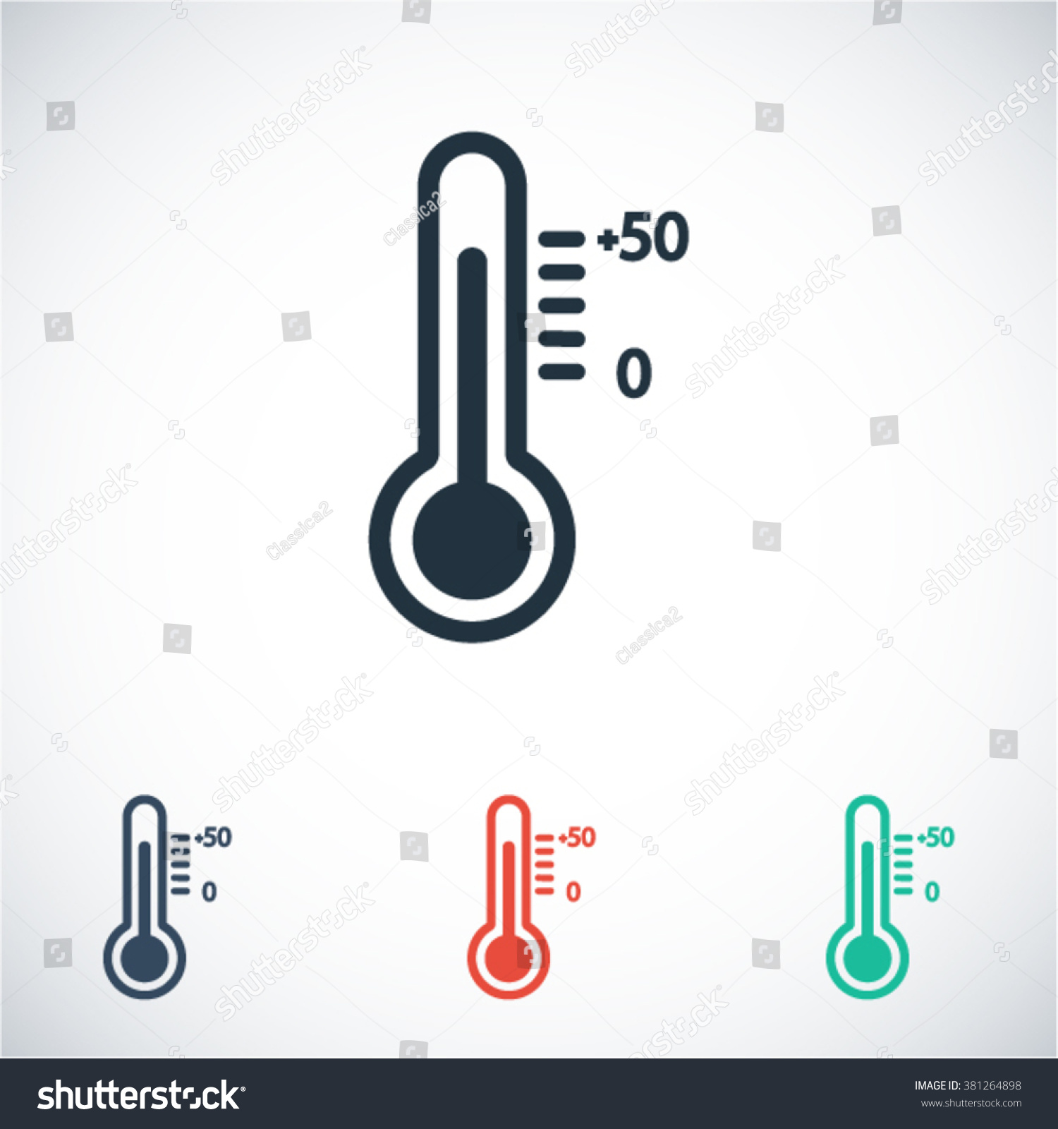 Thermometer Icon Stock Vector Illustration 381264898 : Shutterstock