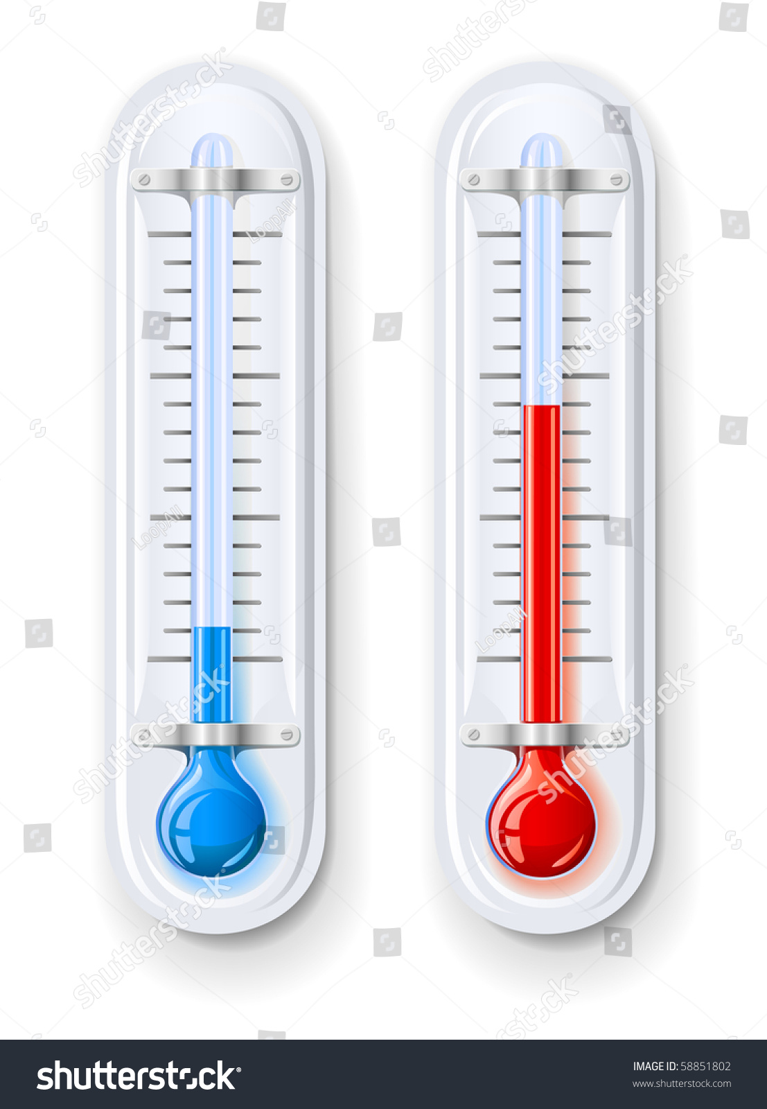 Thermometer Measuring Hot Cold Temperature Stock Vector 58851802