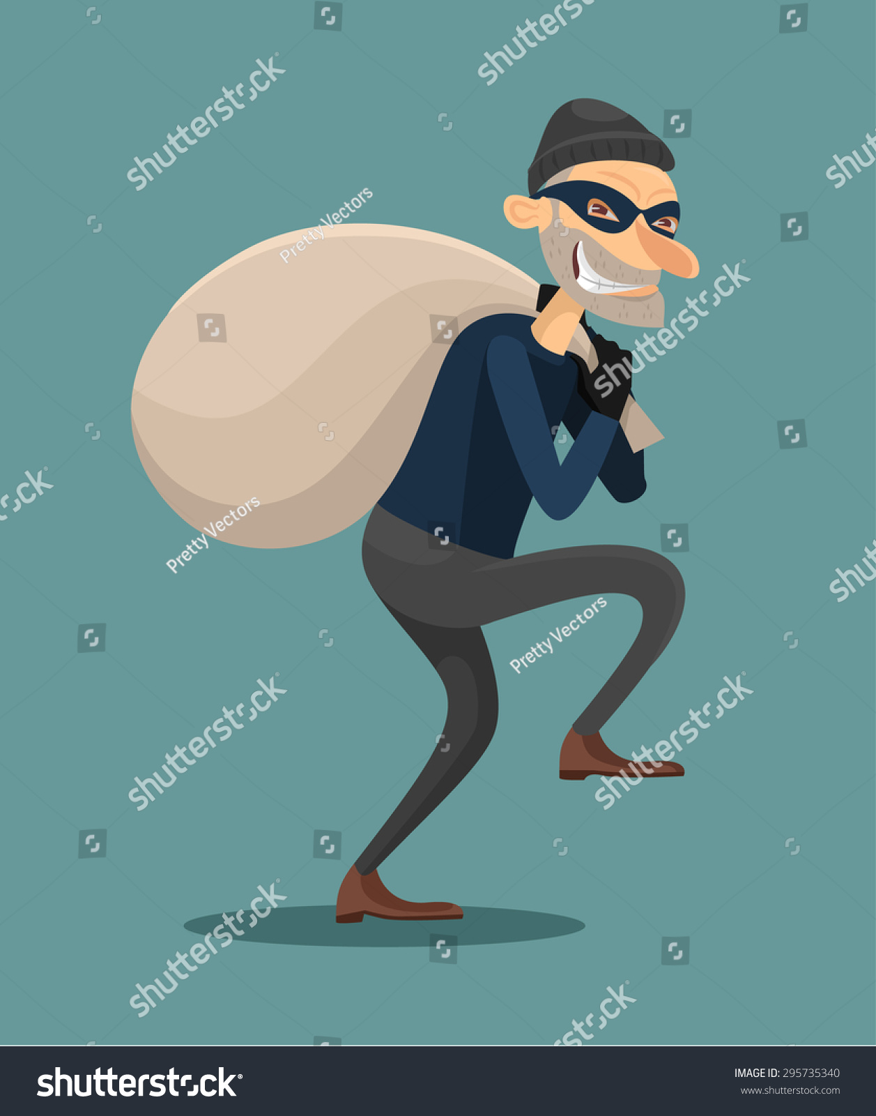 Thief Vector Flat Illustration 295735340 Shutterstock