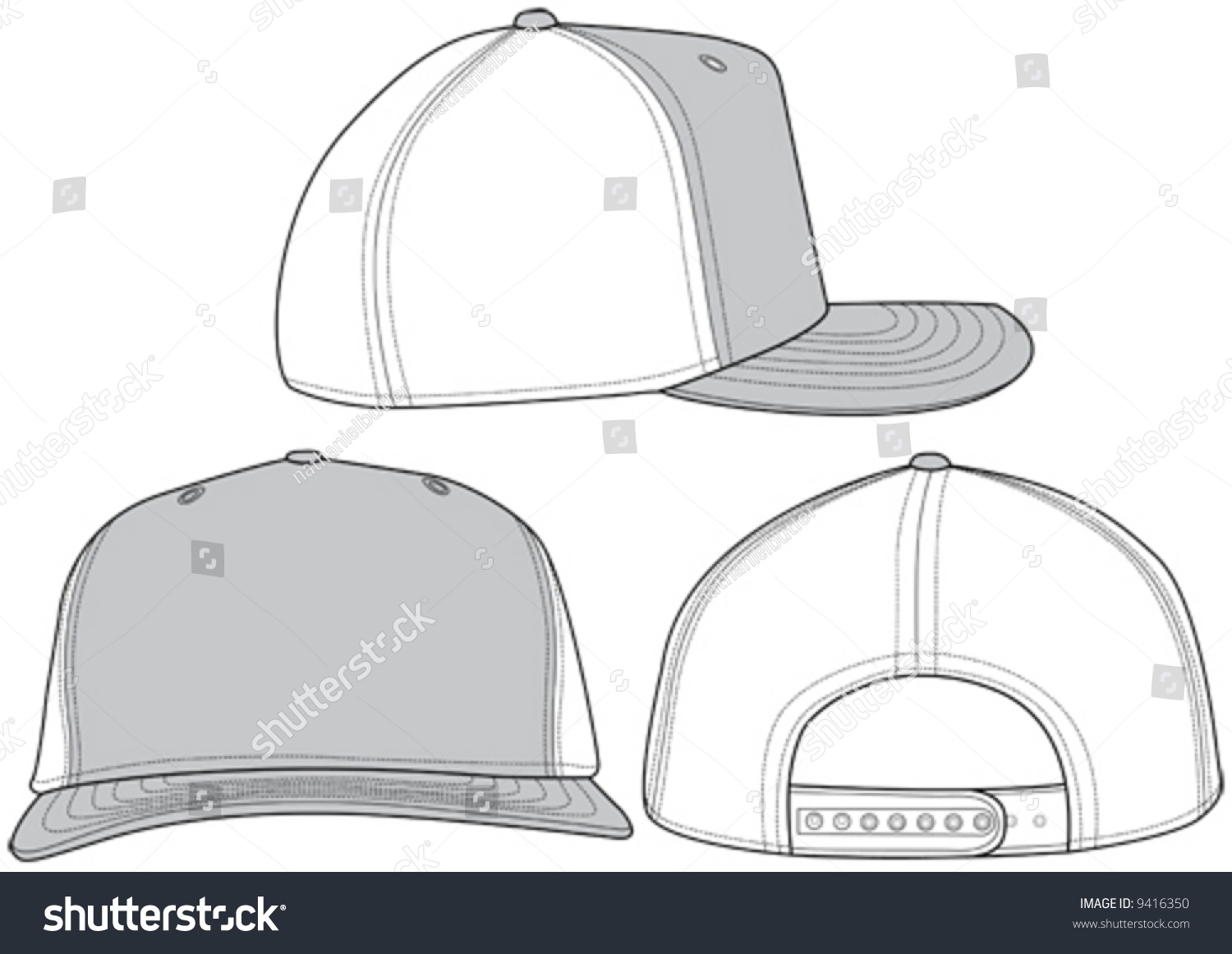 Three Different Angles Trucker Hat Great Stock Vector 9416350