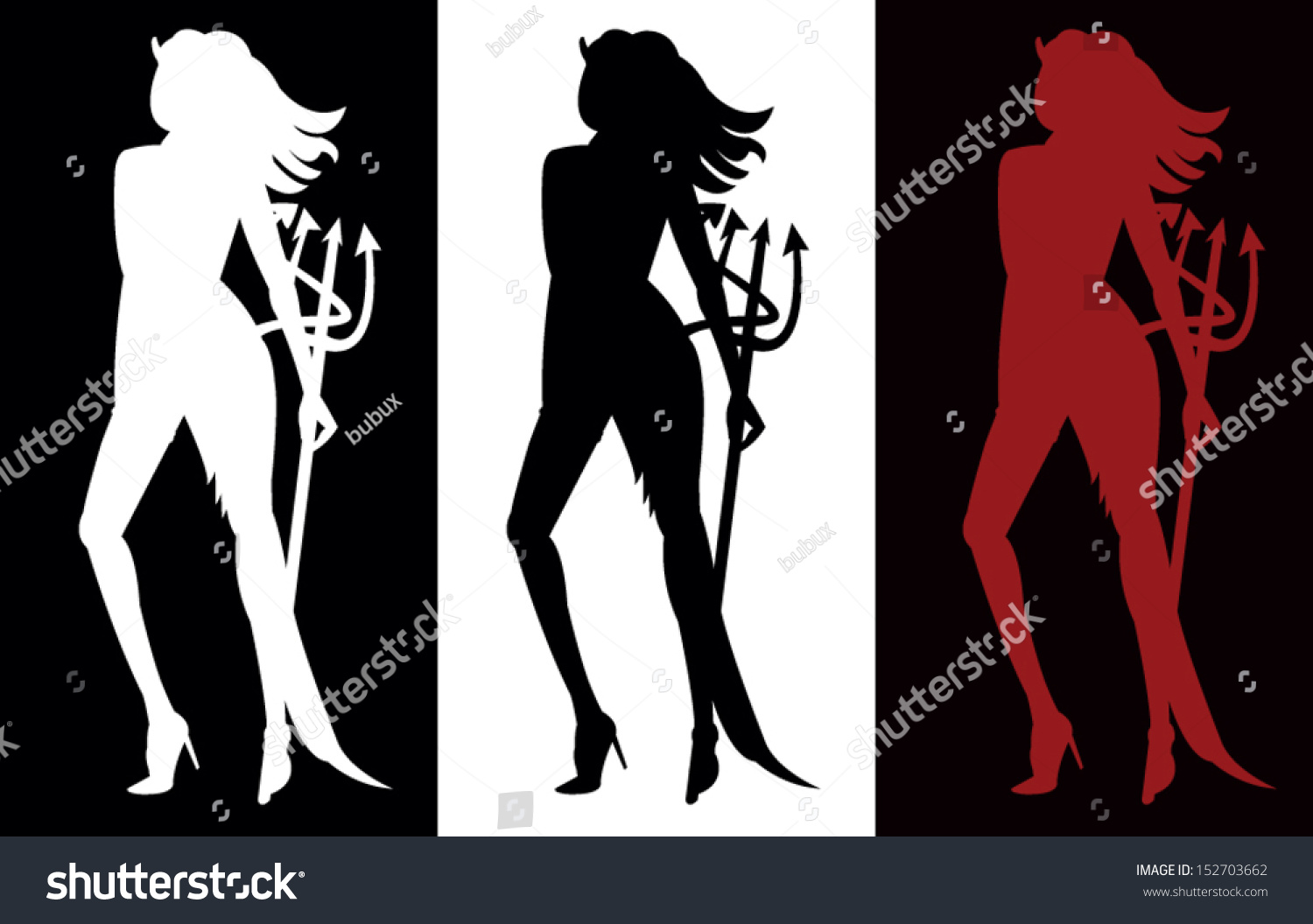 Three Sexy Women Devil Silhouettes Shutterstock