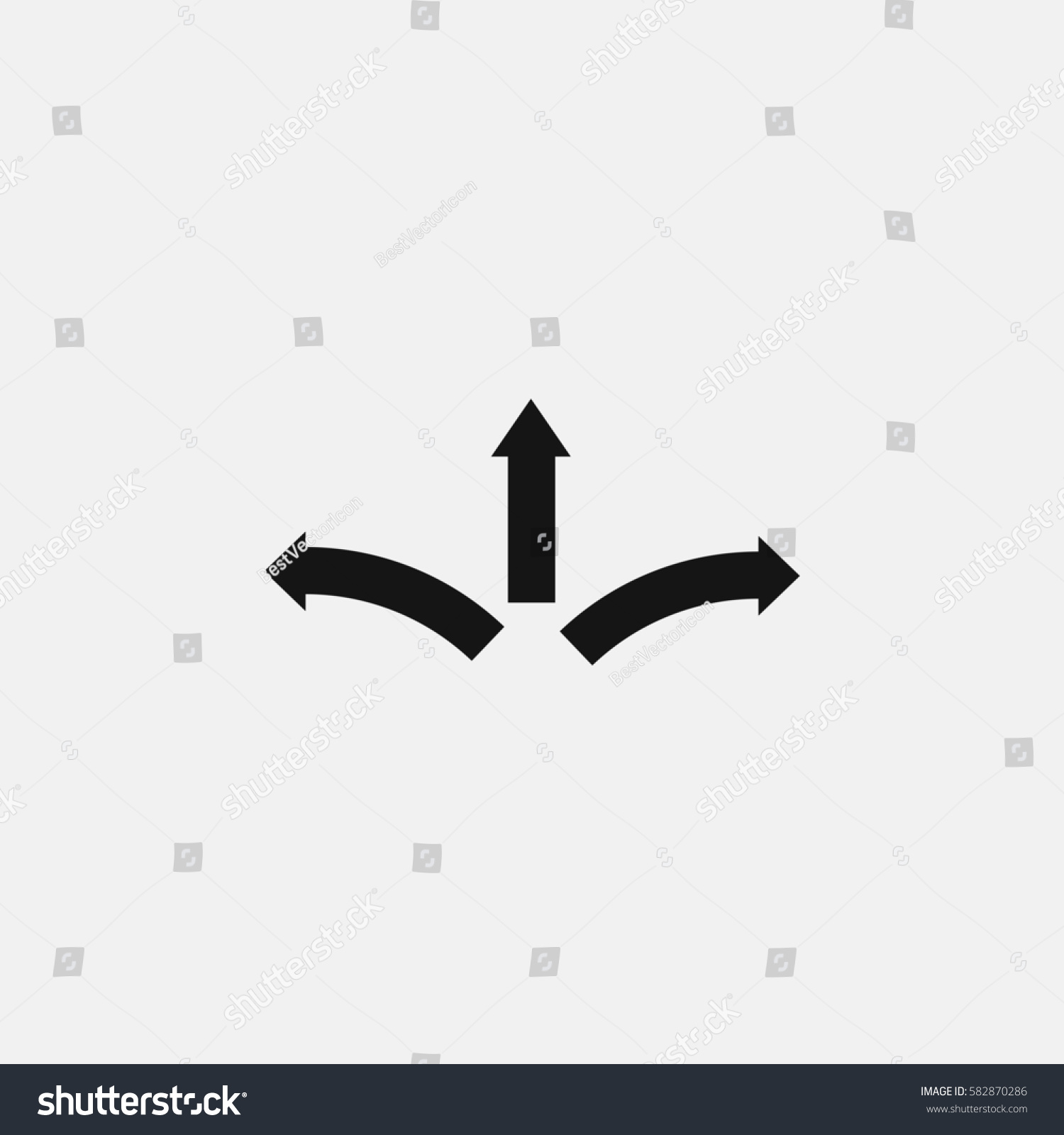 Threeway Direction Arrow Vector Icon Stock Vector Royalty Free