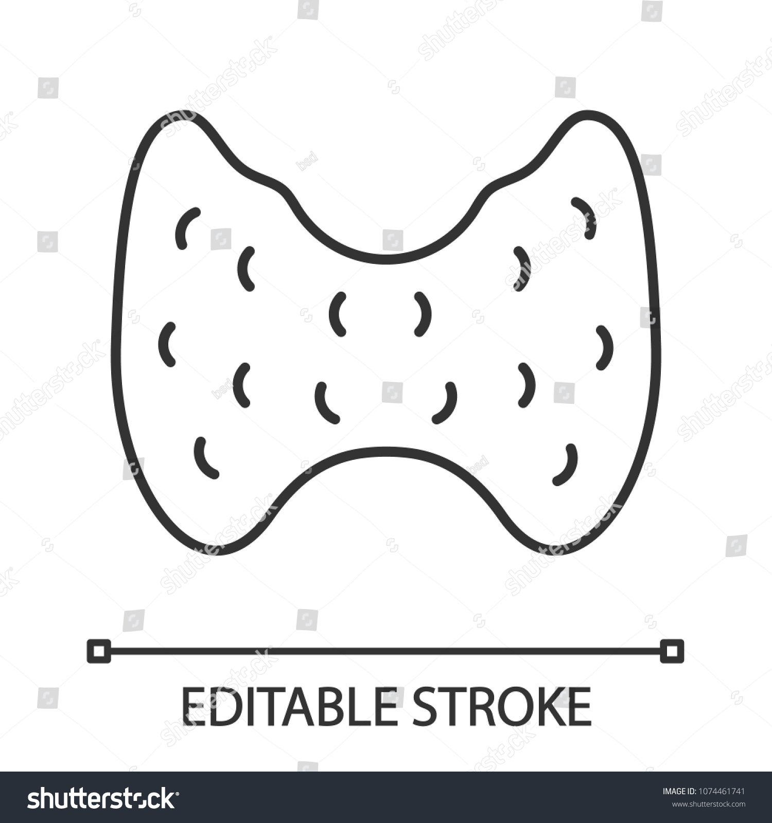 Thyroid Gland Linear Icon Thin Line Stock Vector Royalty Free