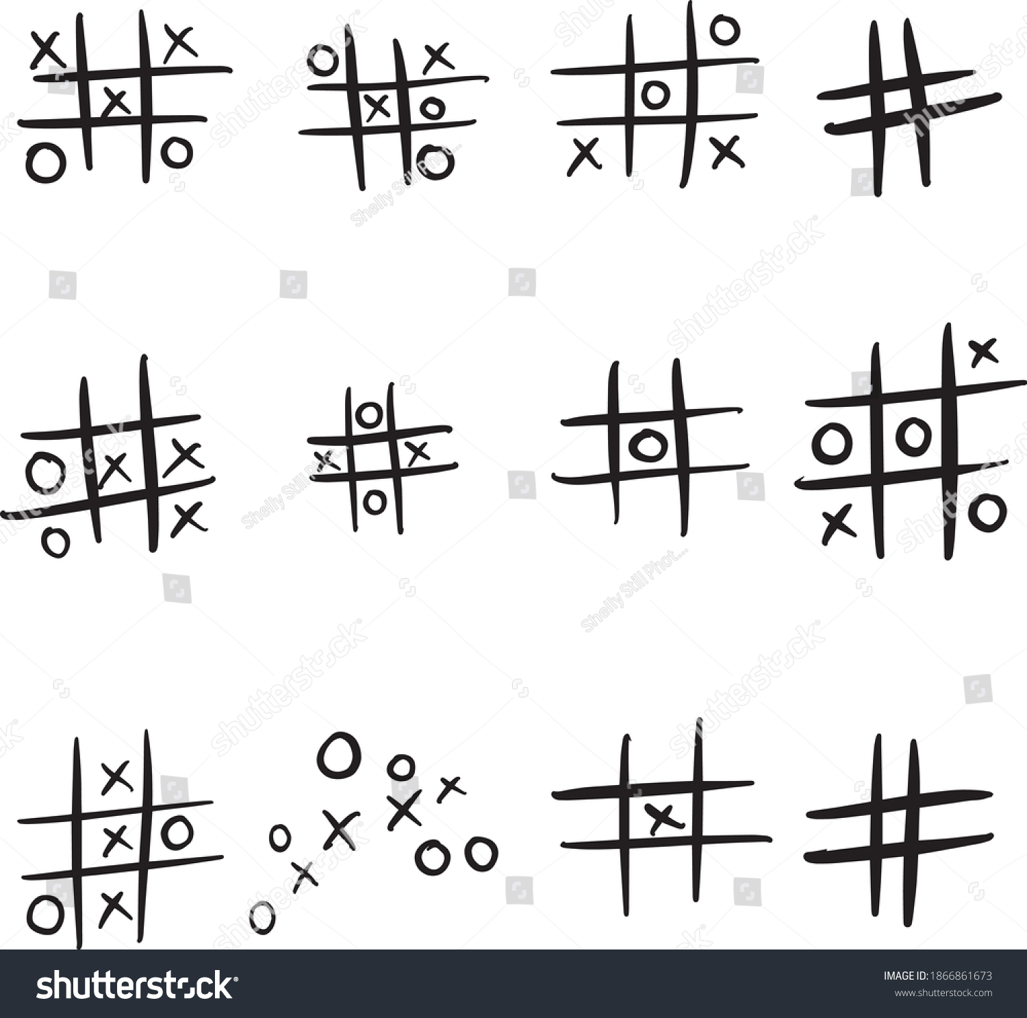 Tic Tac Toe Noughts Crosses Game Stock Vector Royalty Free