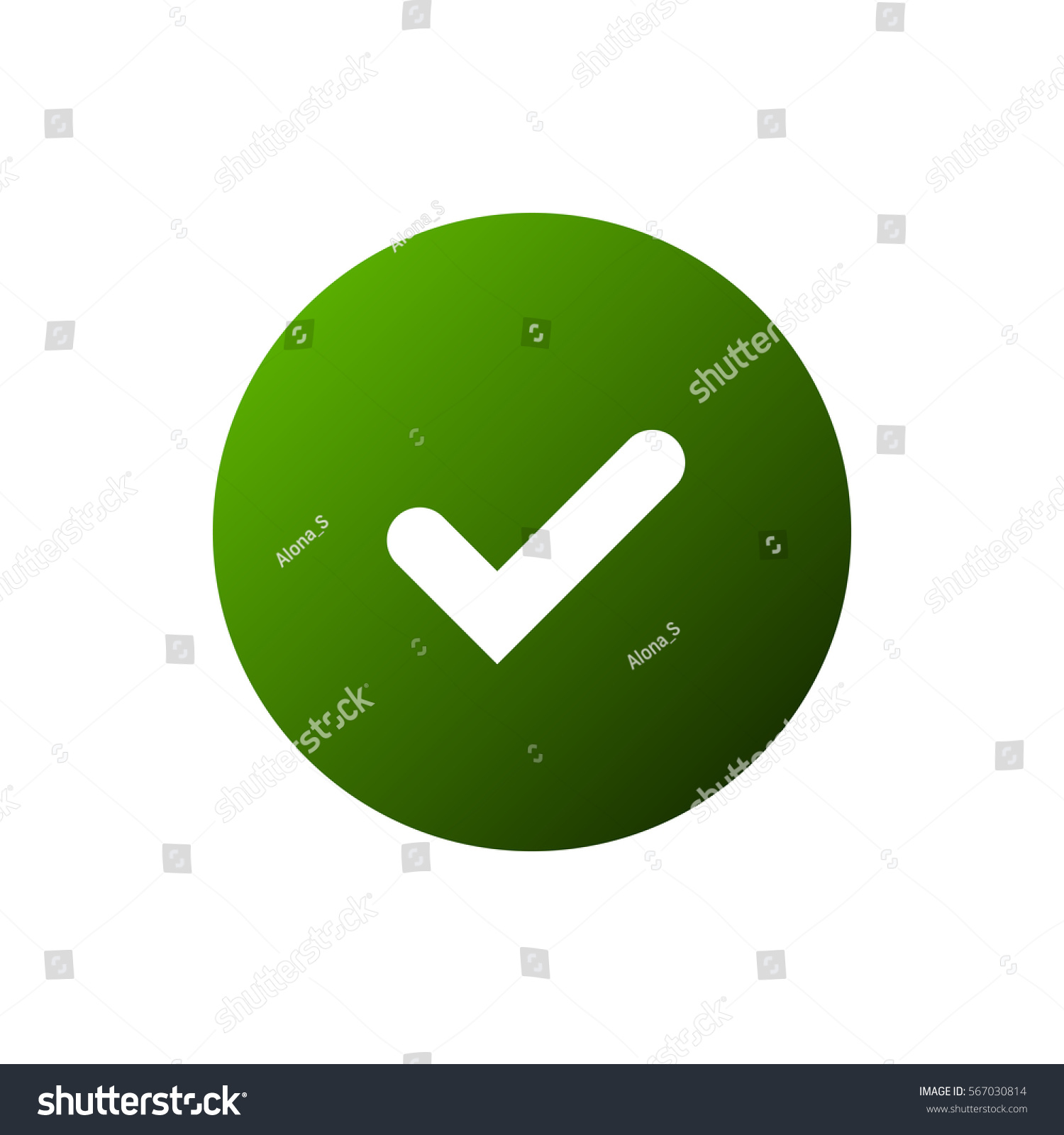 Tick Sign Element Green Checkmark Icon Stock Vector Royalty Free