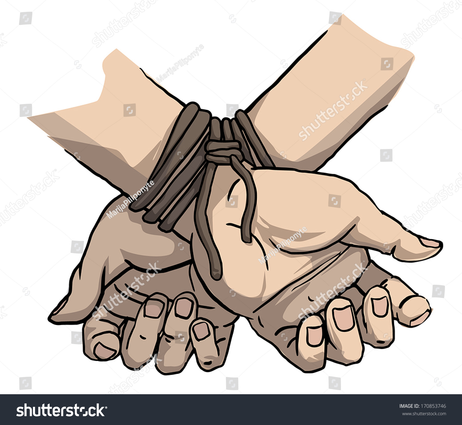 Tied Up Hands, Vector Illustration - 170853746 : Shutterstock