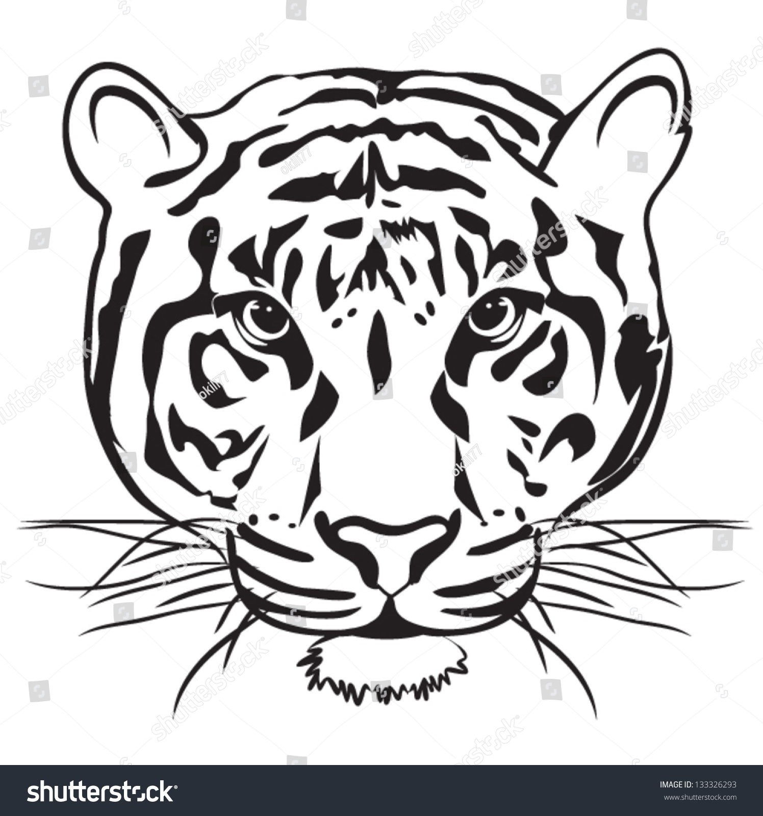 tiger clipart outline - photo #35