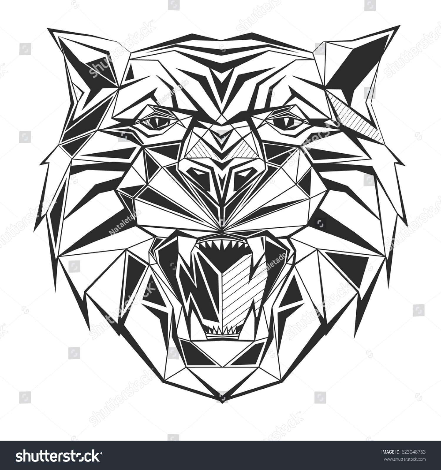 Tiger Stylized Triangle Polygonal Model Stock Vector Royalty Free