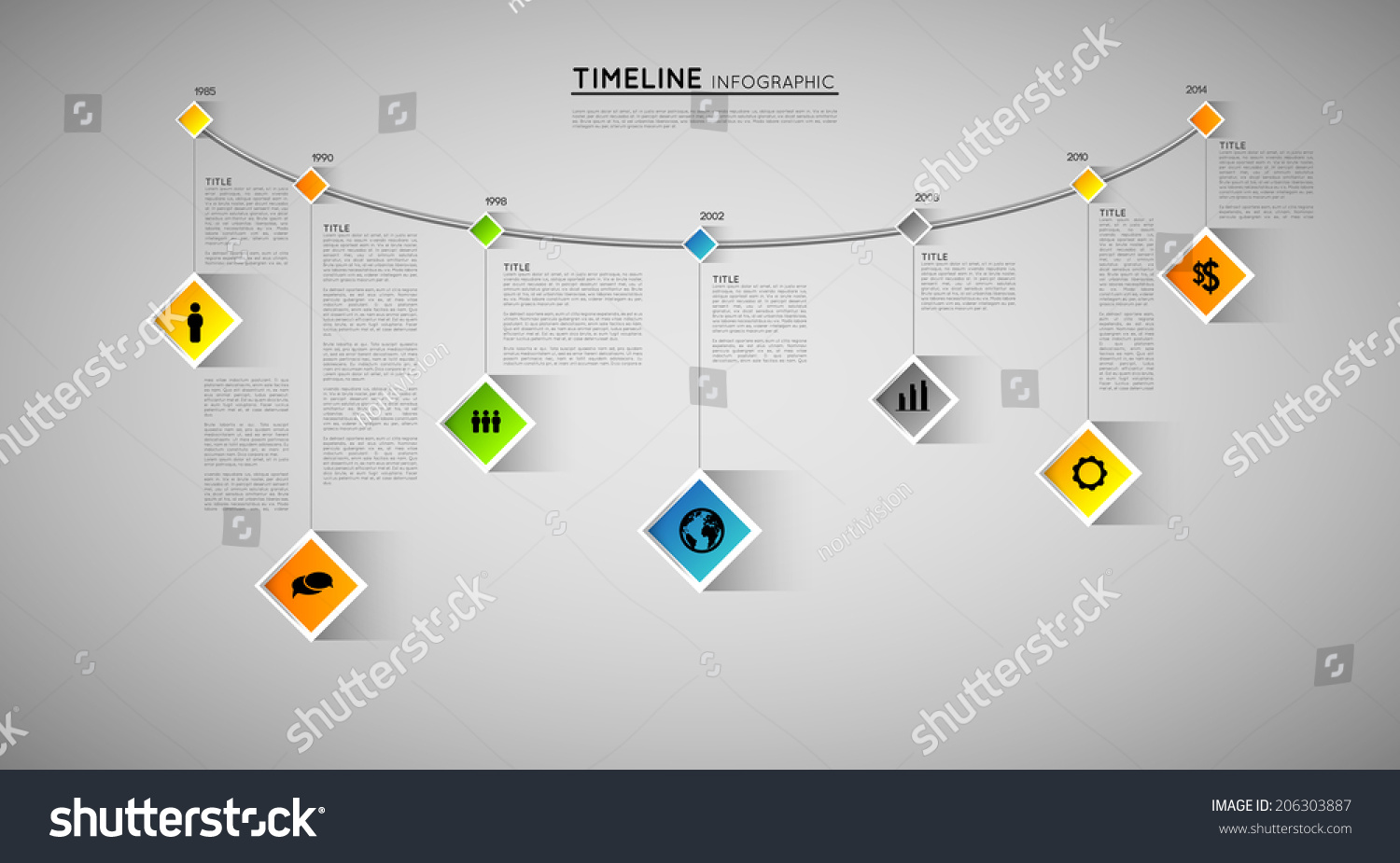 Flat Design Effect | timeline infographic template icons flat design stock Flat Design Effect | timeline infographic template icons flat design stock